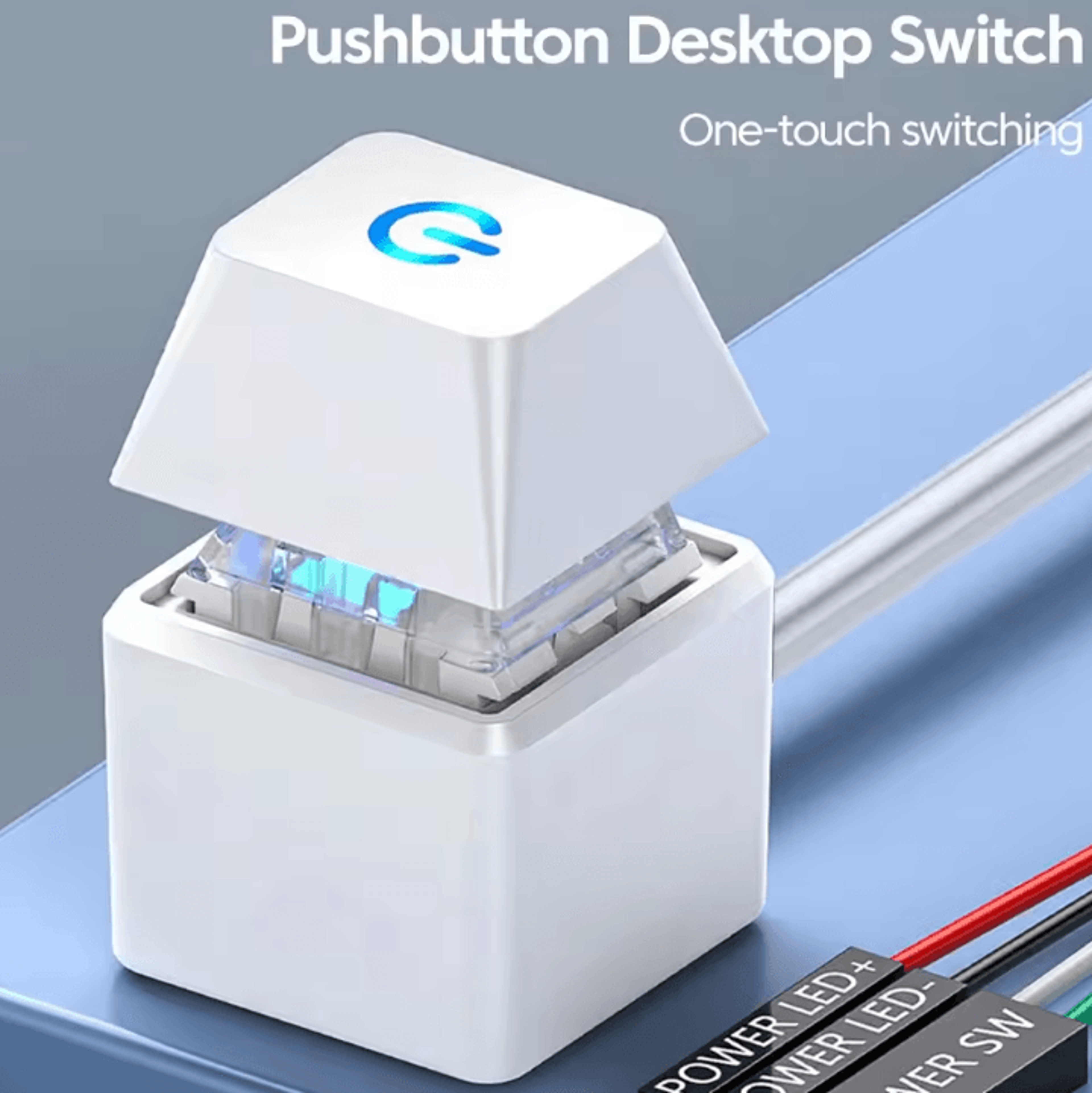 ProSwitch LED External PC Power Button  2 M Desktop Computer OnOff Switch With Colorful LED 2