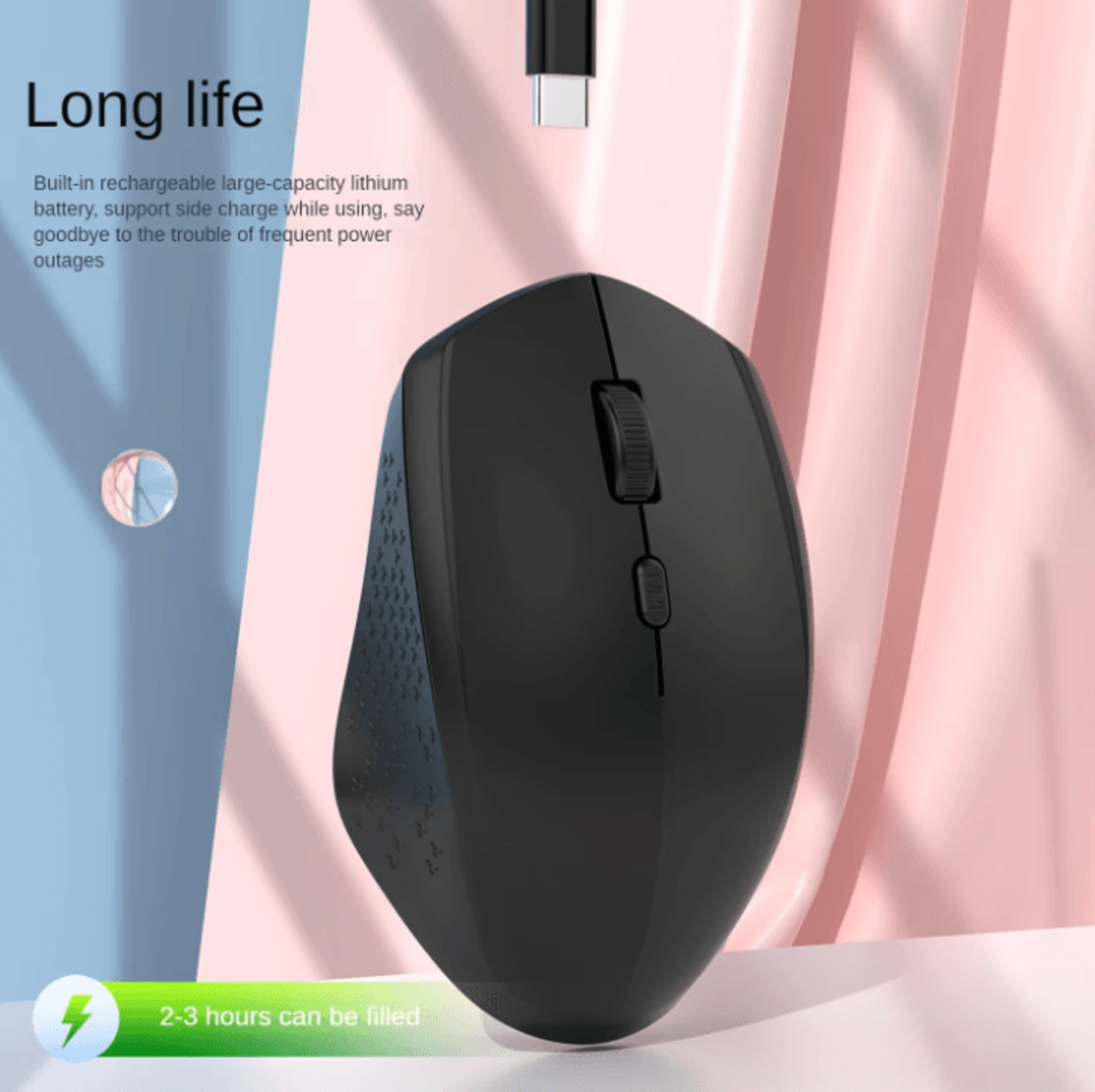 ErgoConnect Pro  1600 DPI Ergonomic Wireless Bluetooth Mouse Rechargeable DualMode For Laptop  MacB 1