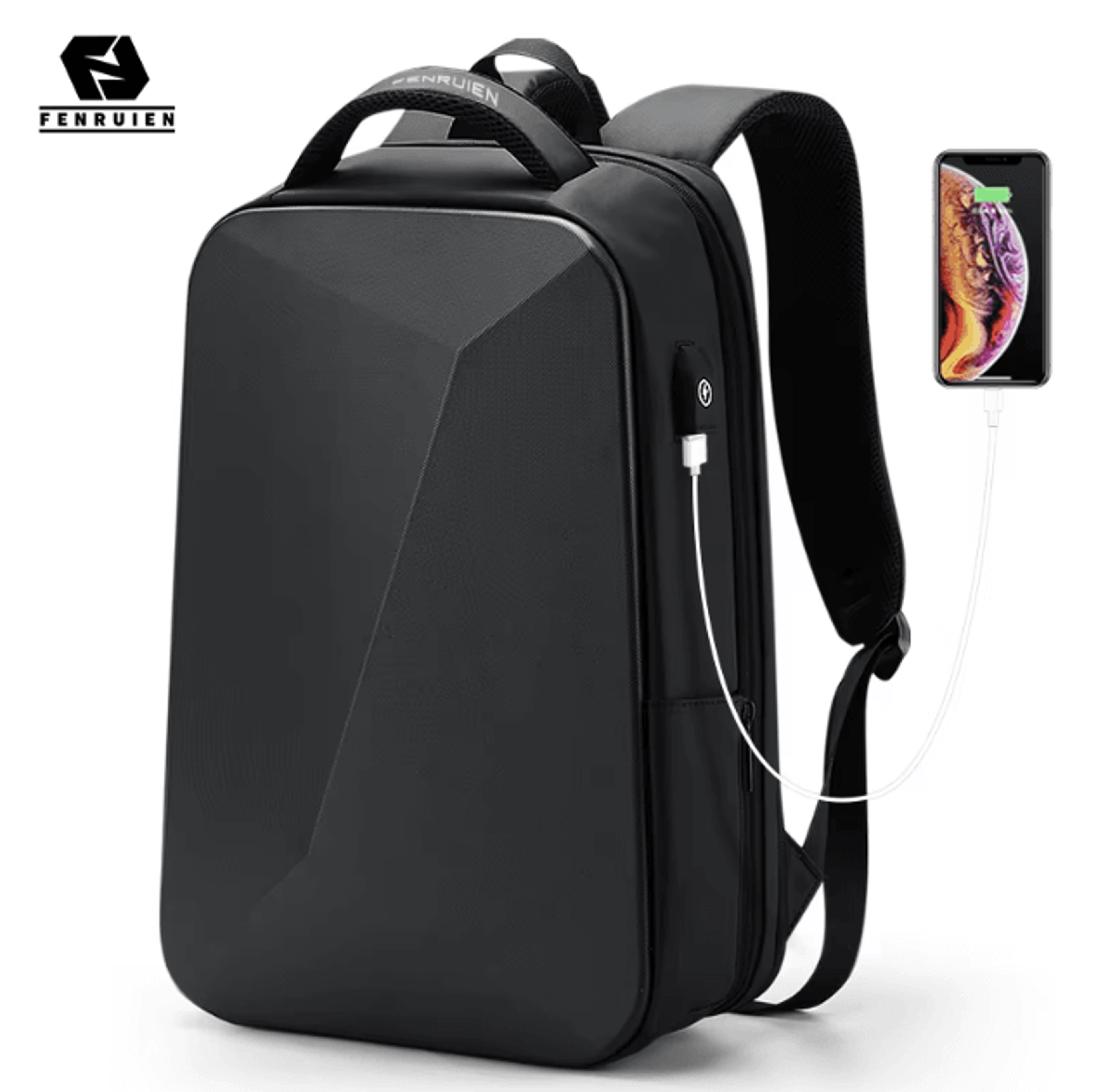 fenruien anti-theft waterproof laptop backpack – usb charging travel & business school bag