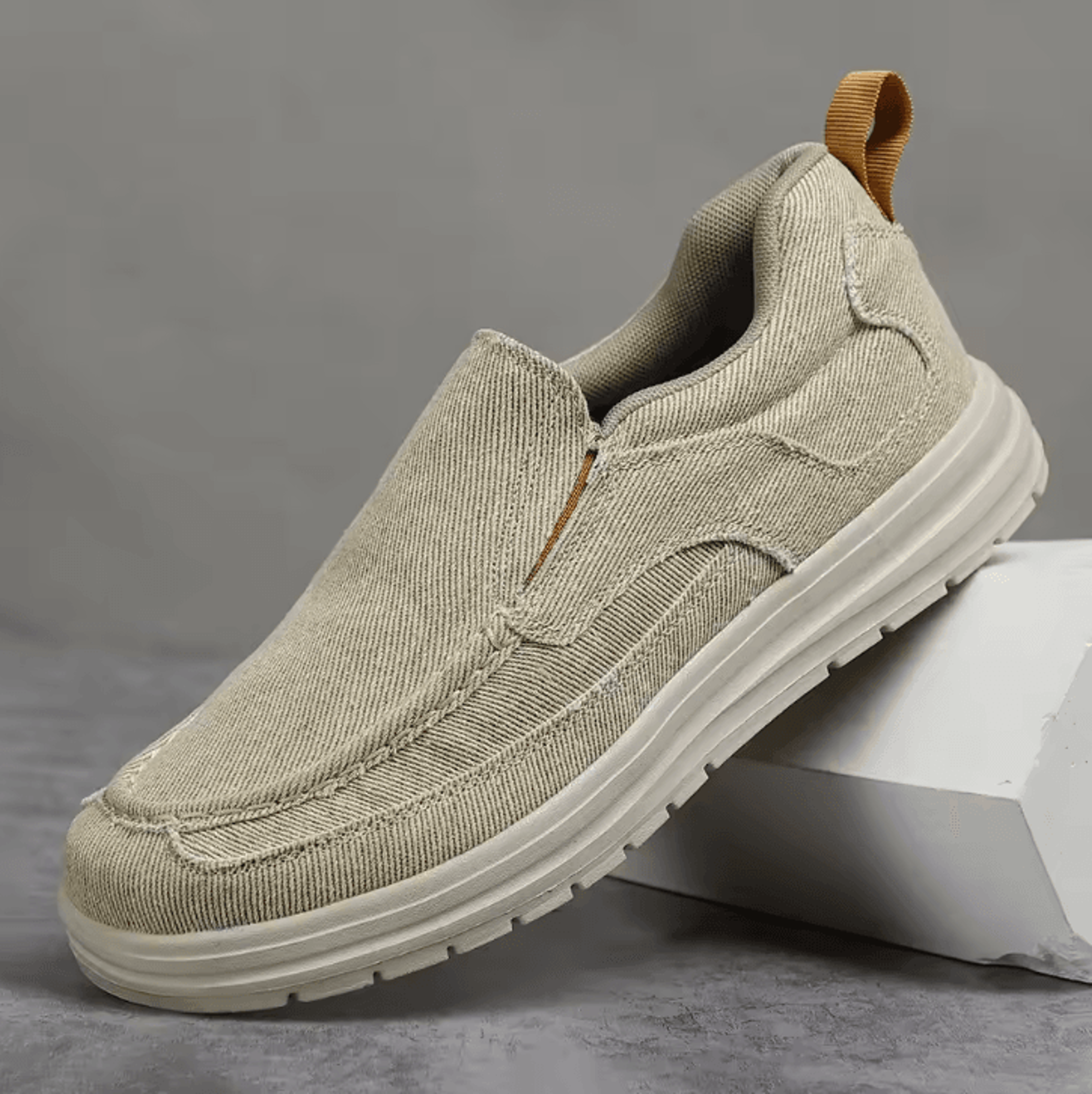 mens canvas slip on shoes breathable lightweight casual sneakers driving and walking shoes