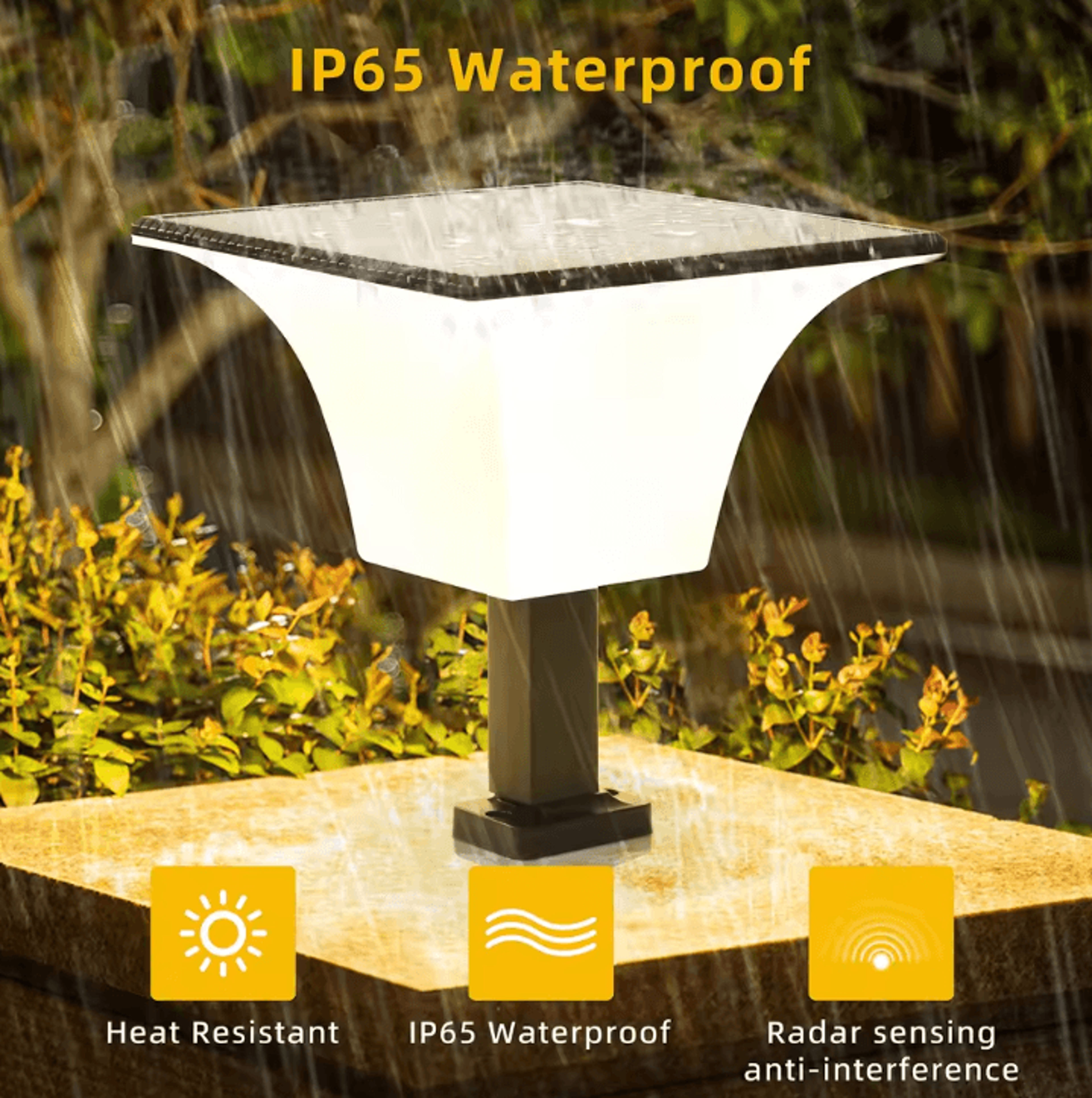 Solar Radar Sensor Outdoor Wall LED Lights Waterproof Solar Porch And Entryway Lighting 2