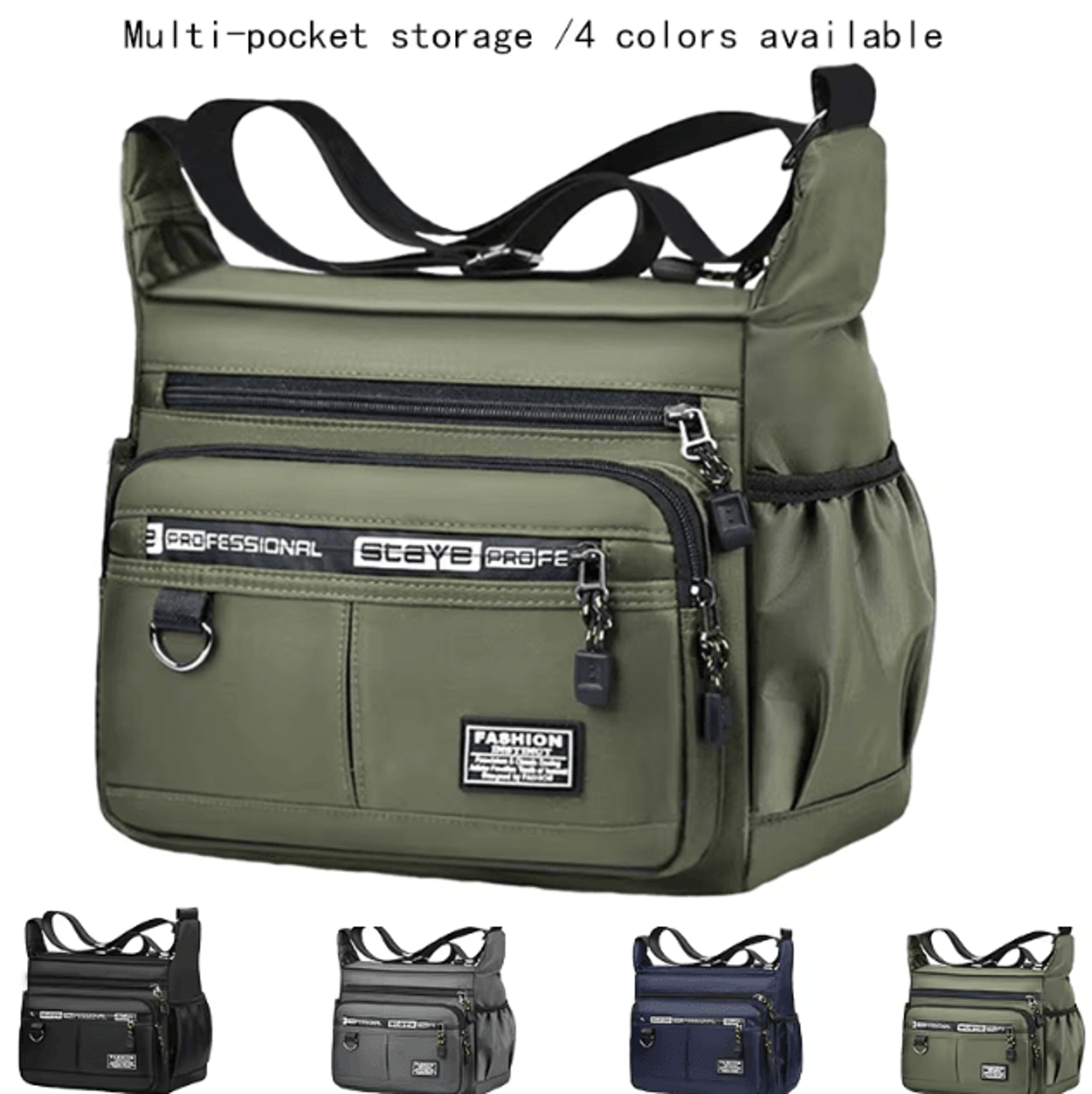 mens cross body bag adjustable shoulder business multi pocket everyday messenger bag