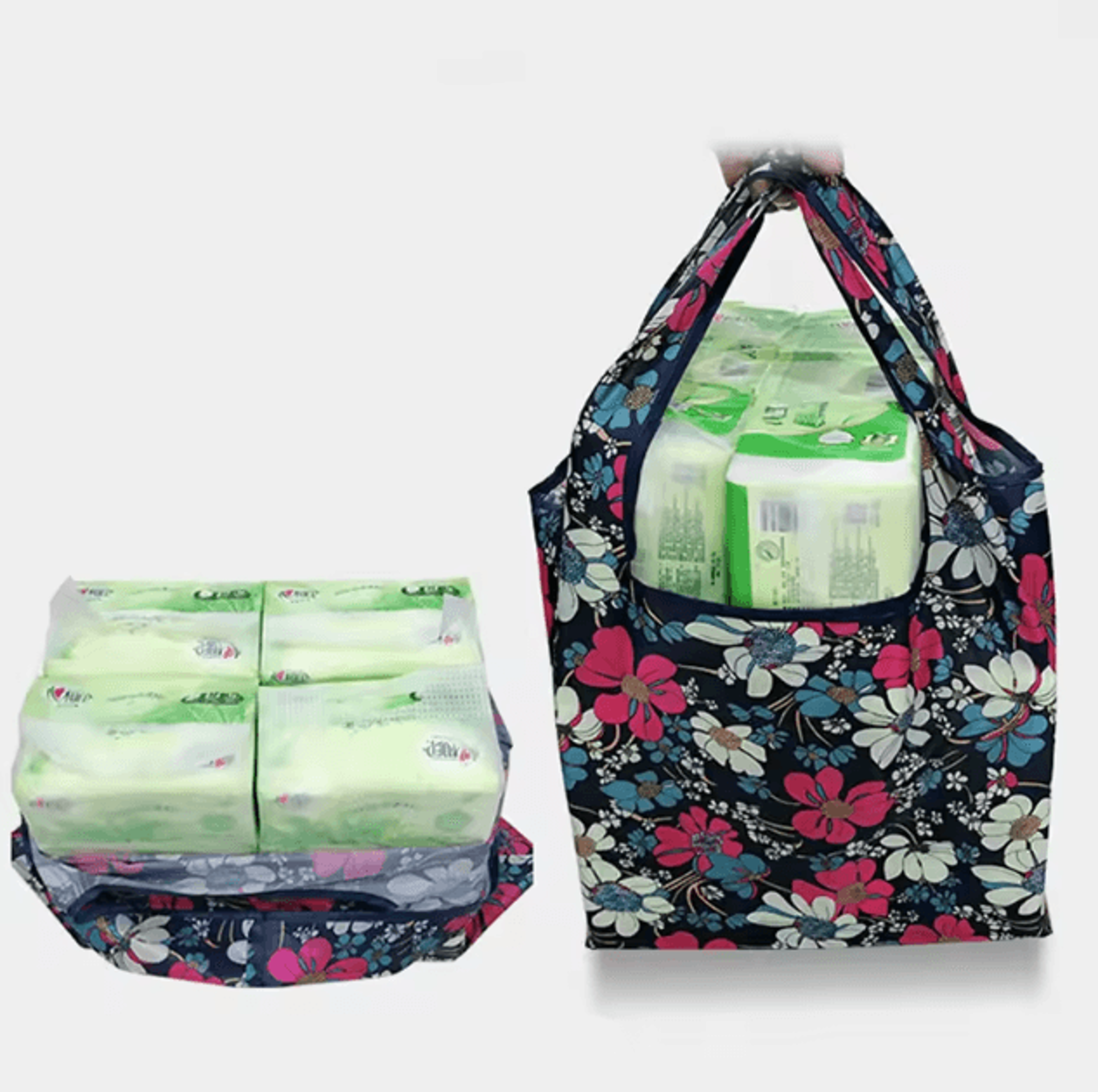 Large Capacity Versatile Folding Shopping Bag Reusable Travel Tote 4