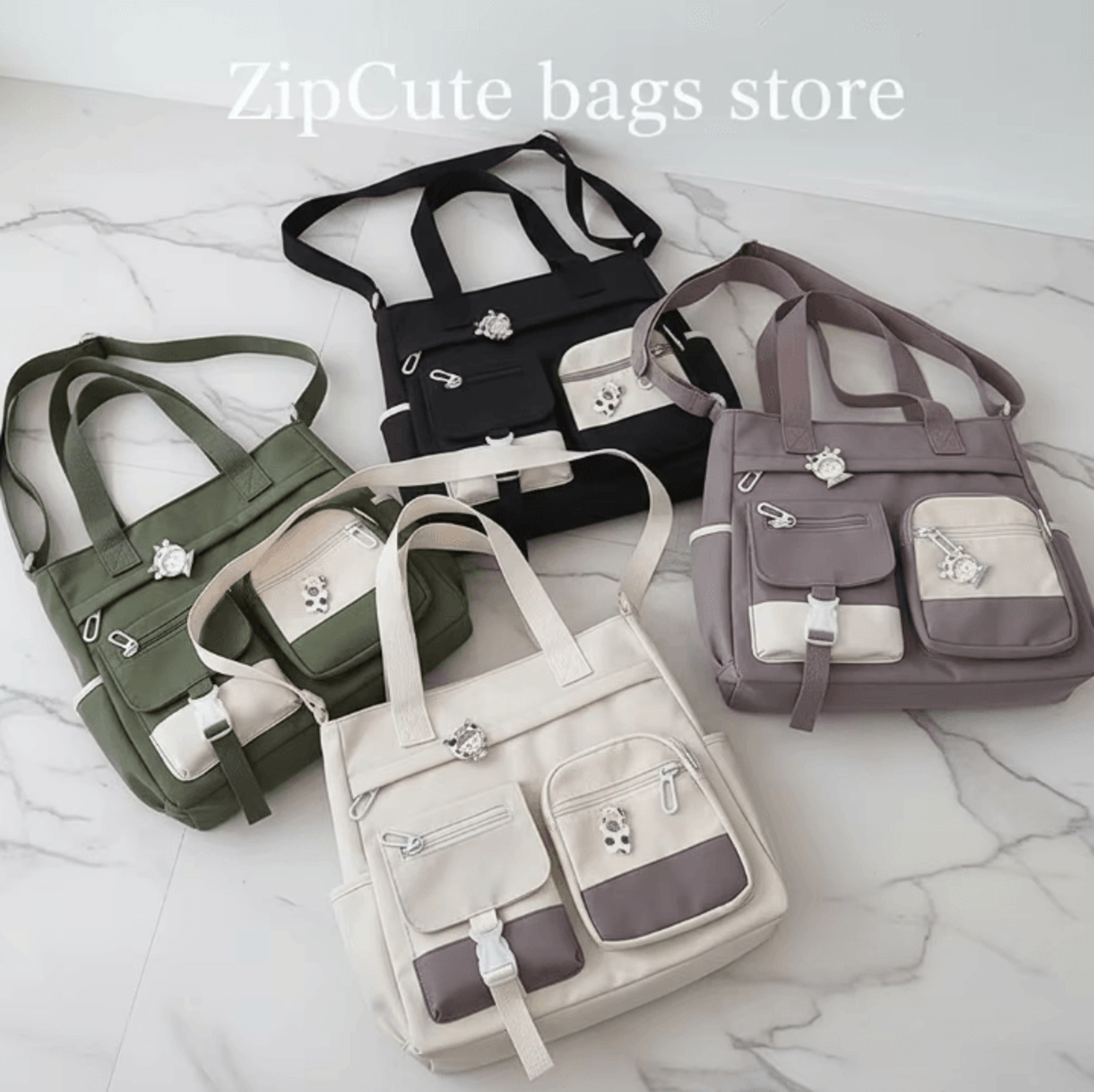 waterproof canvas shoulder bag nylon messenger crossbody tote for women 13.4 x 10.6 x 3.9 inches