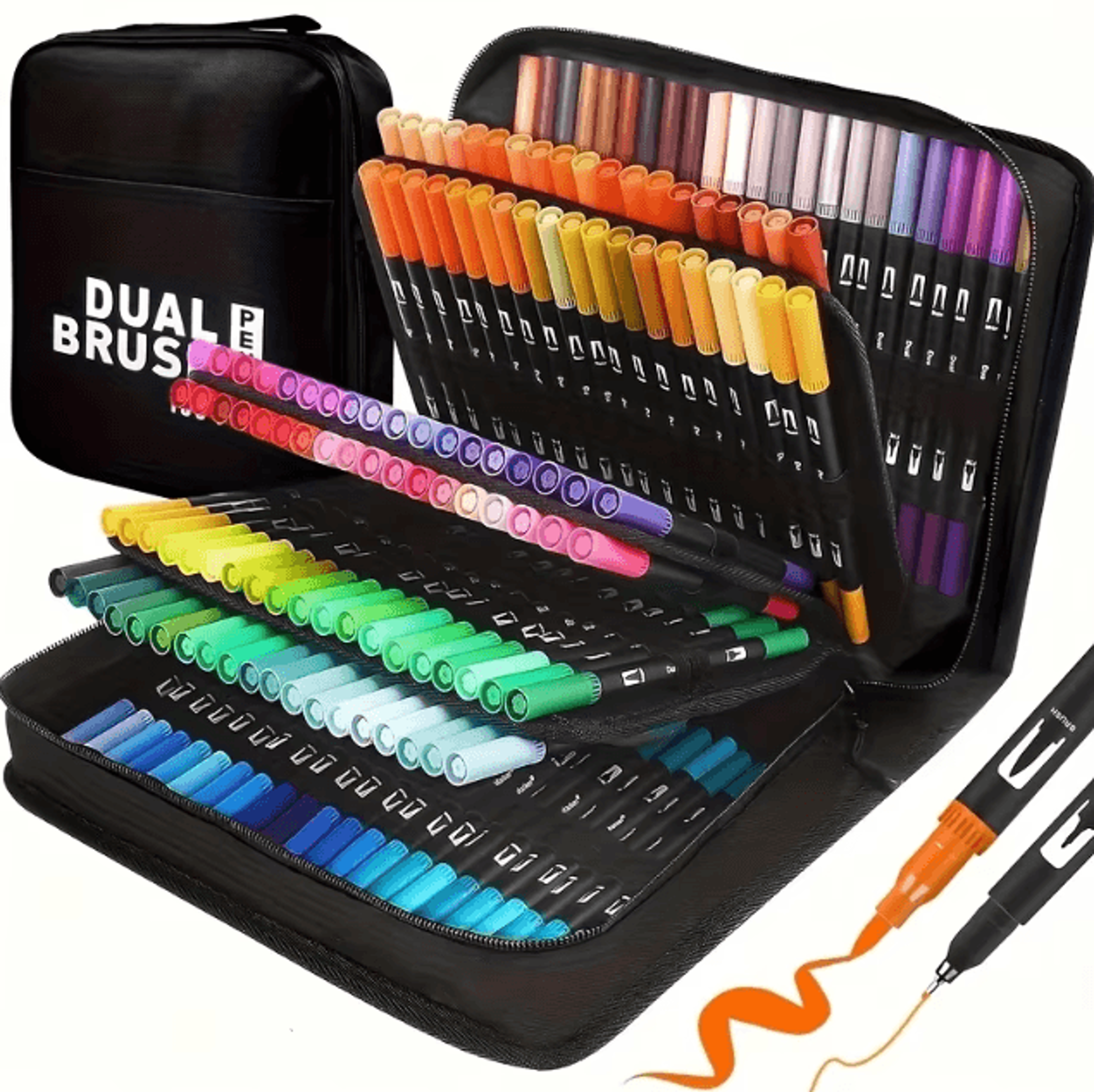 vibrant double-ended watercolor markers art set for drawing and crafts christmas gift