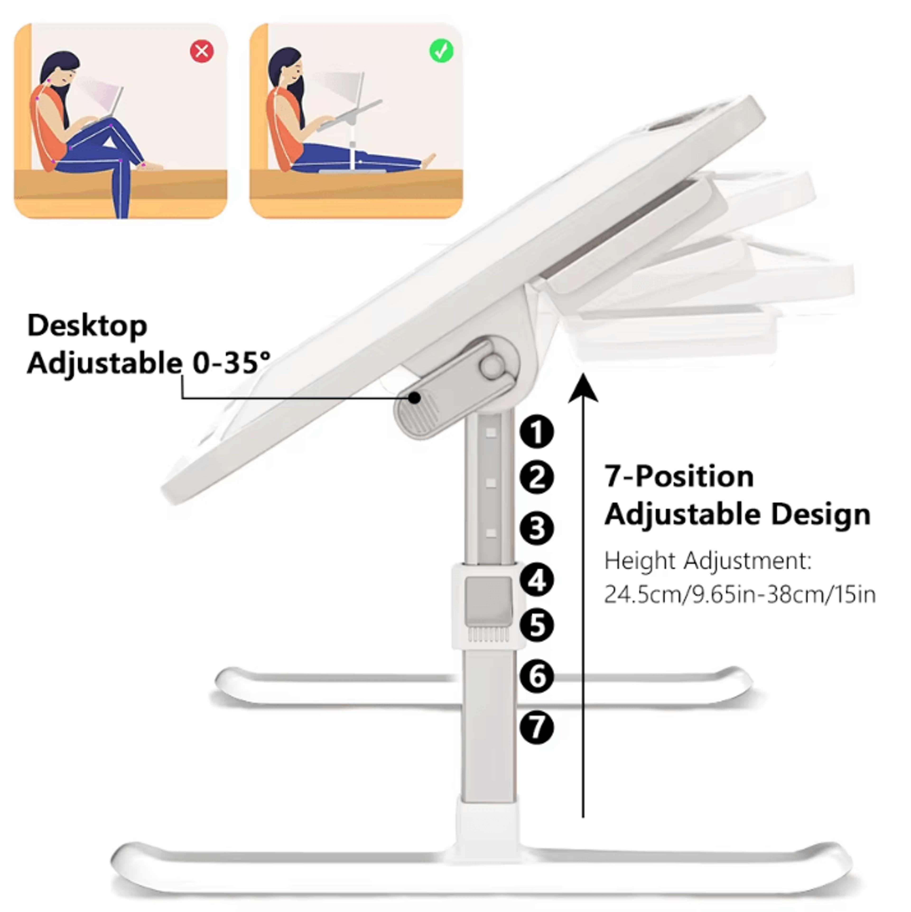 Foldable Laptop Desk Adjustable Bed Table Portable Computer Desk For Home Office And Study 4
