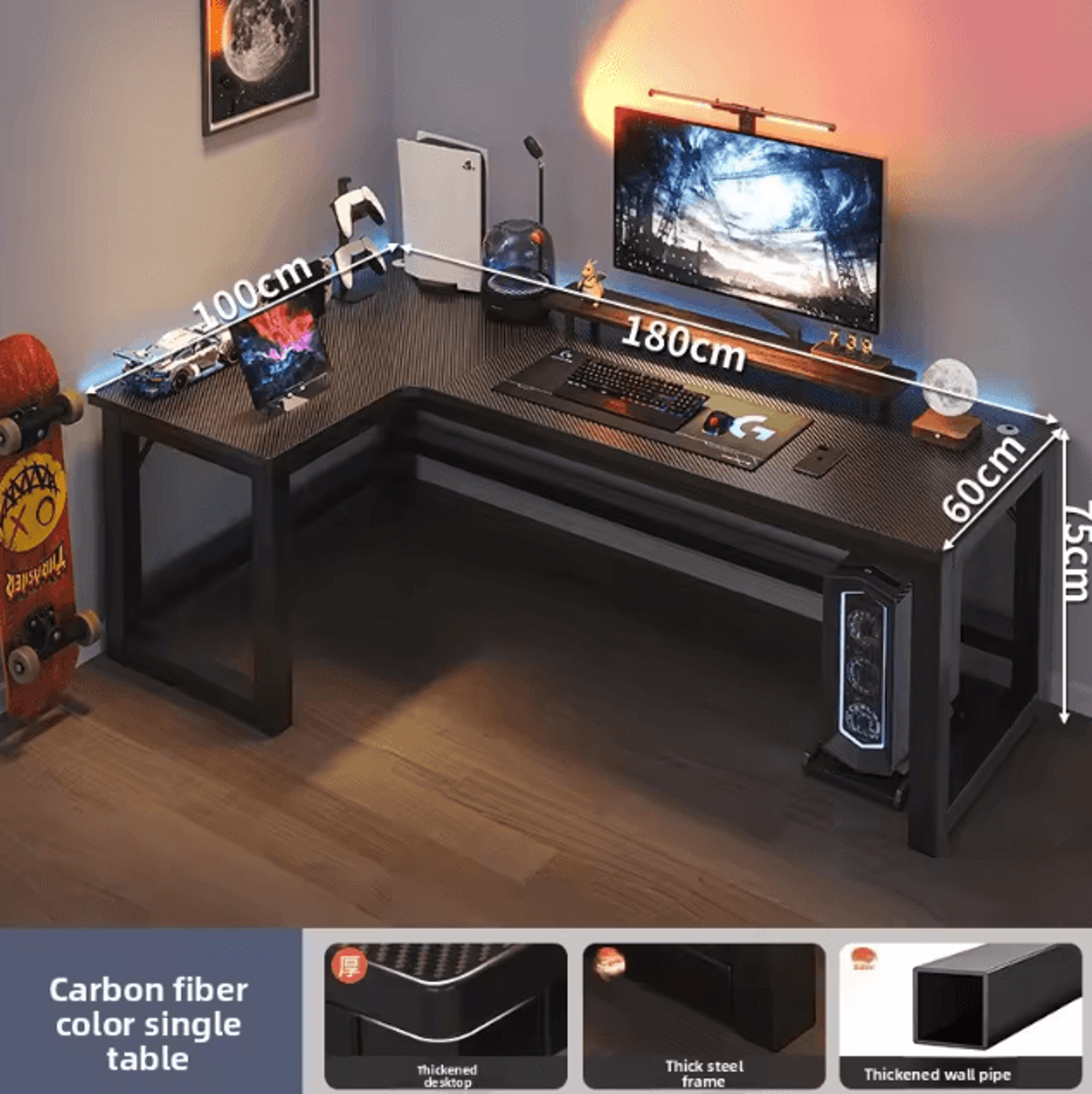 Premium Corner Computer Desk For Home Office Study  Gaming Workstation 10