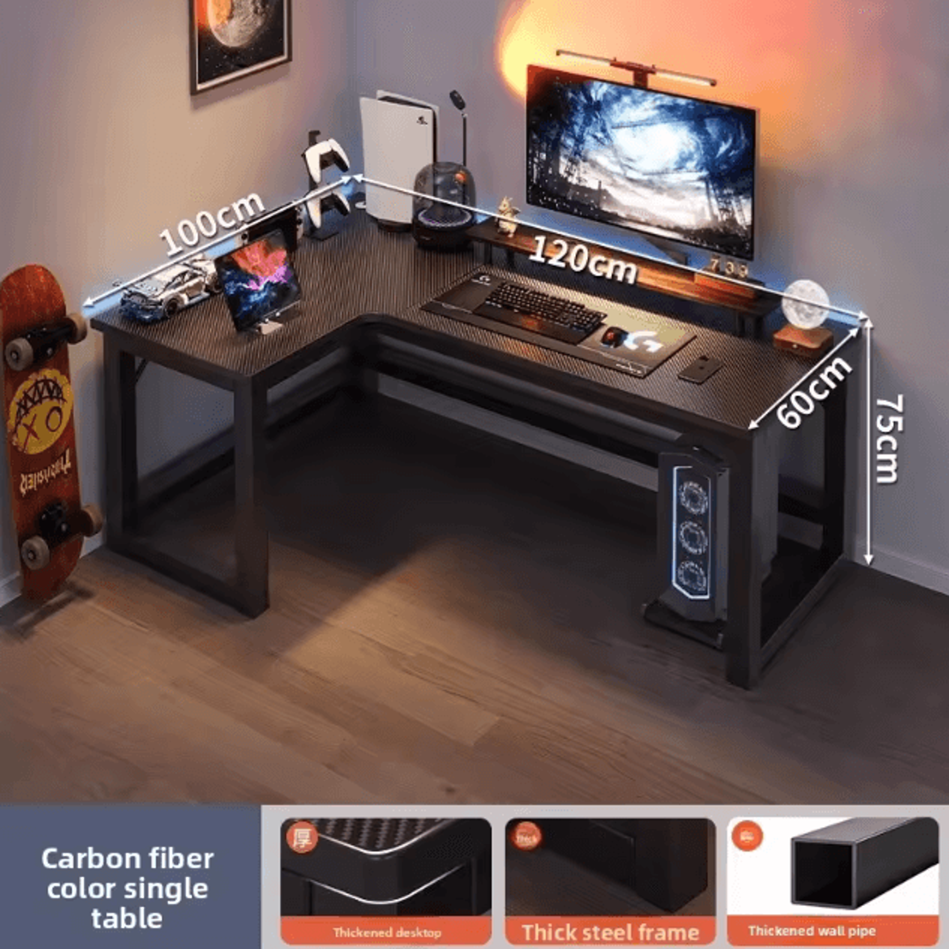 Premium Corner Computer Desk For Home Office Study  Gaming Workstation 3