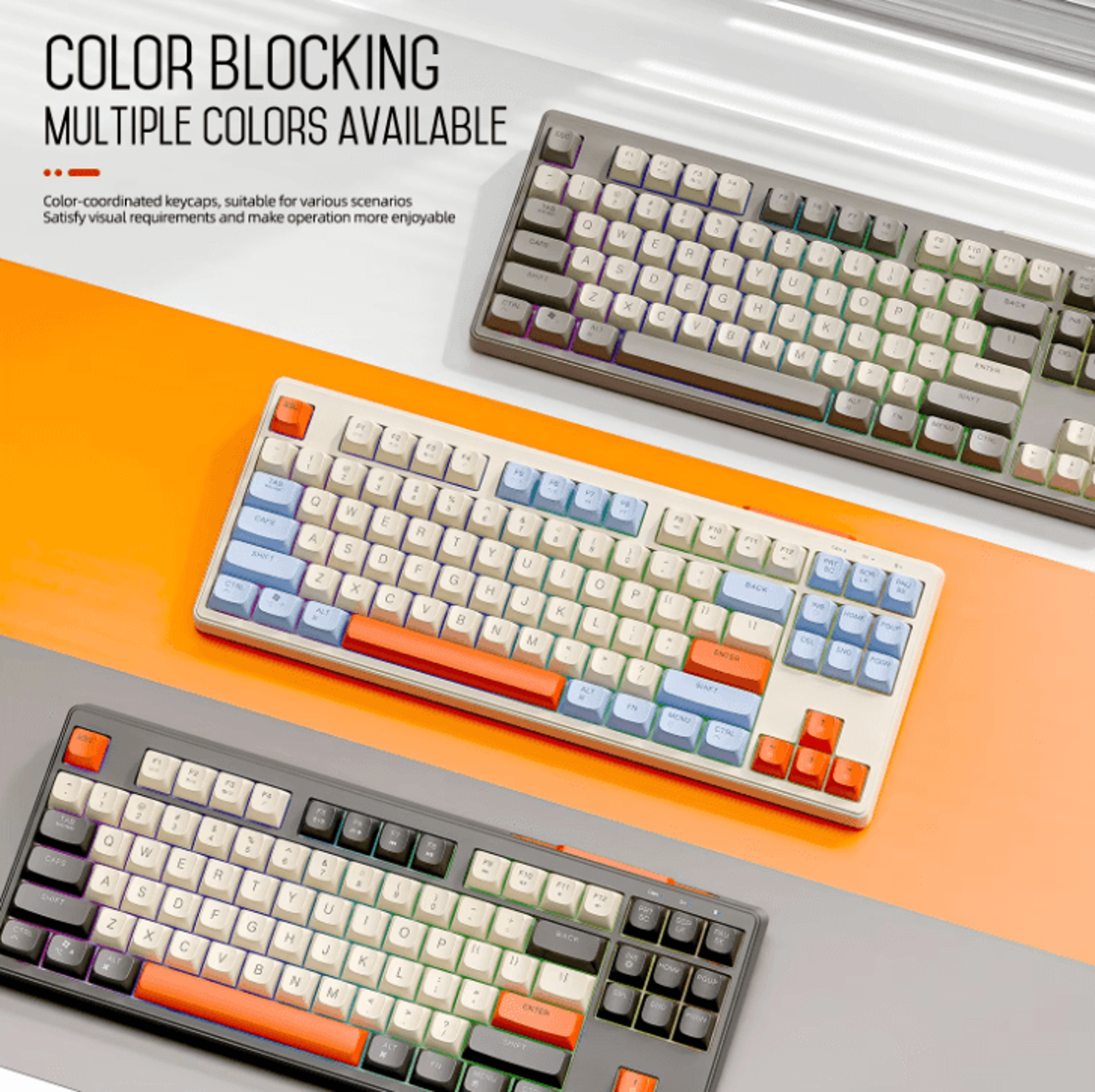 M87 Wireless Dual Mode Bluetooth Keyboard With Rainbow Light RGB And PBT Keycaps 1