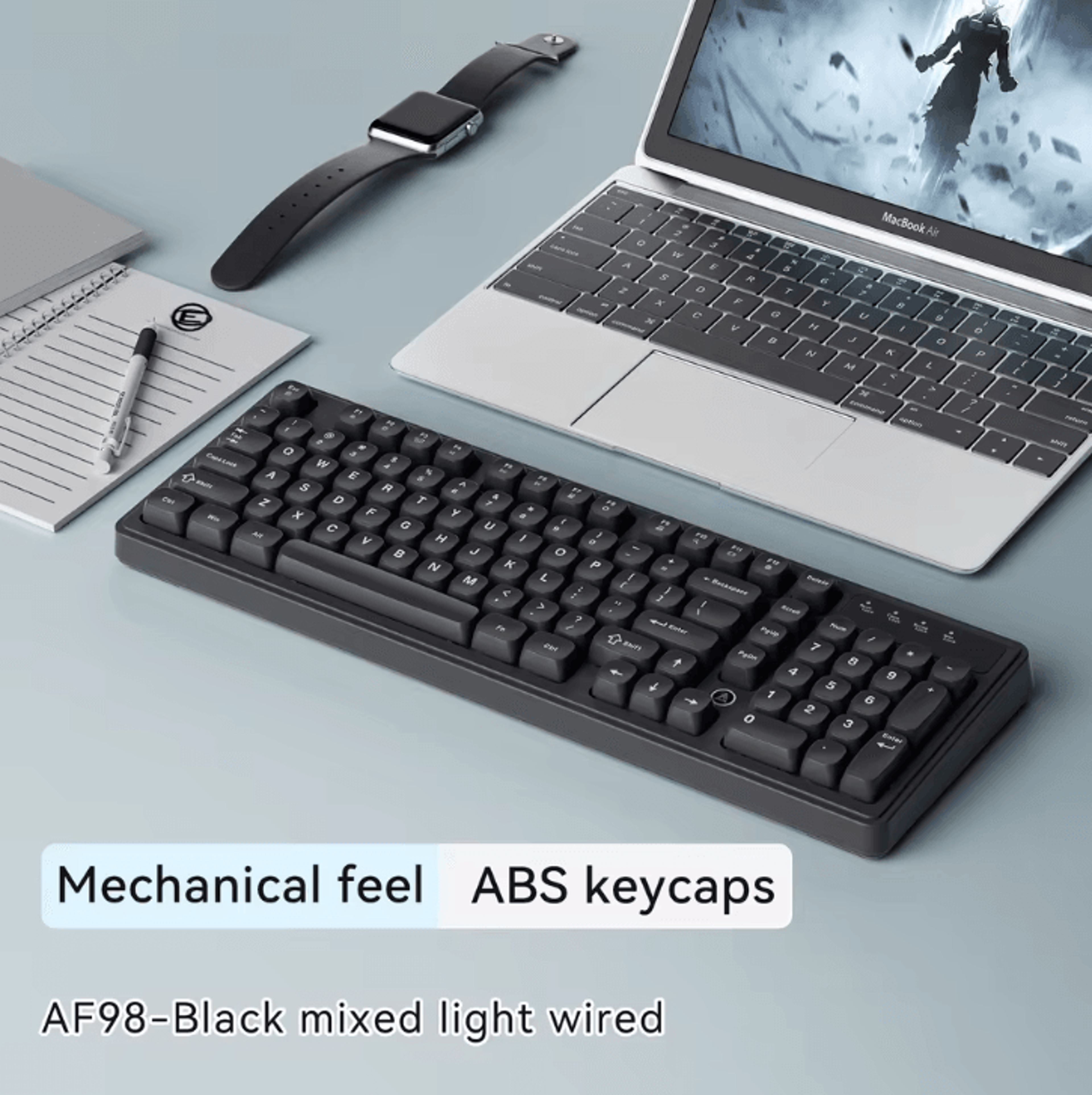 AJAZZ AF98 Wired And Wireless Keyboard With Three Mode RGB And Long Battery Life 5