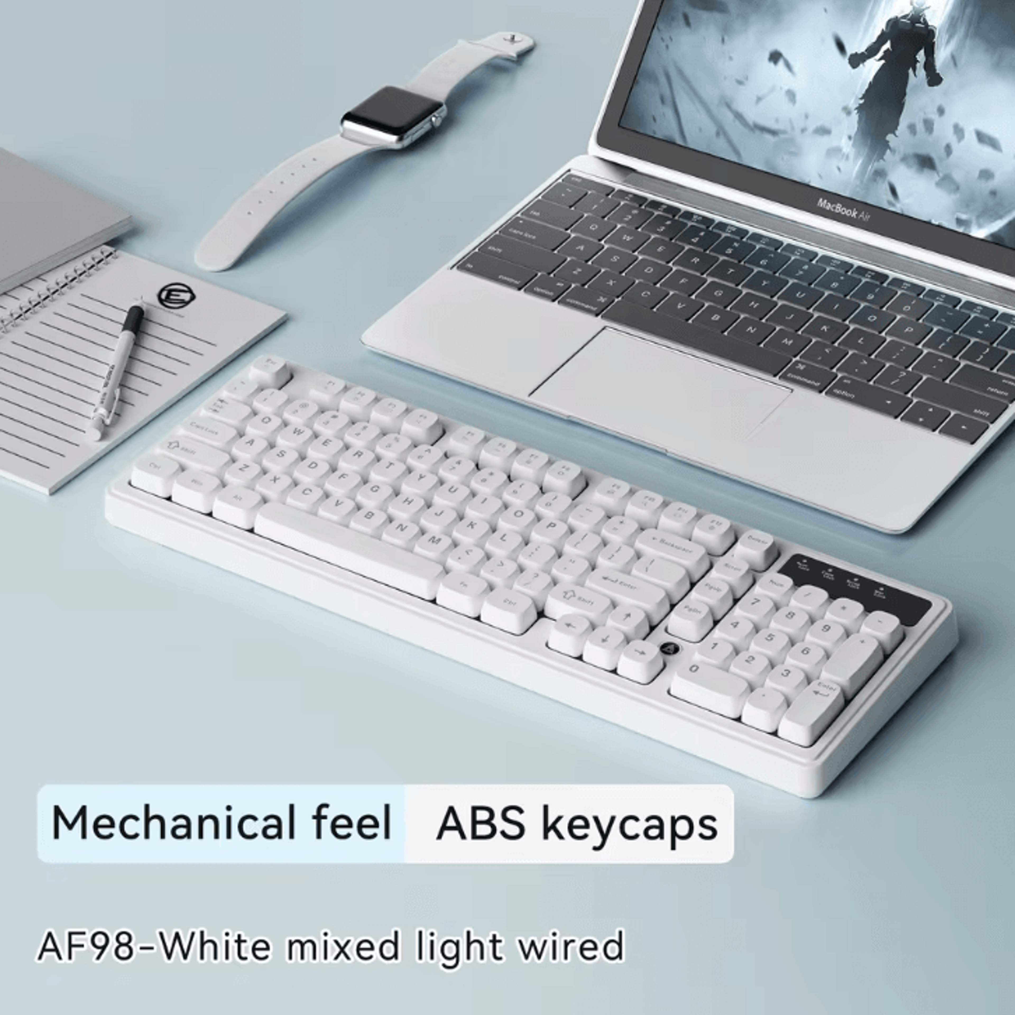 AJAZZ AF98 Wired And Wireless Keyboard With Three Mode RGB And Long Battery Life 6