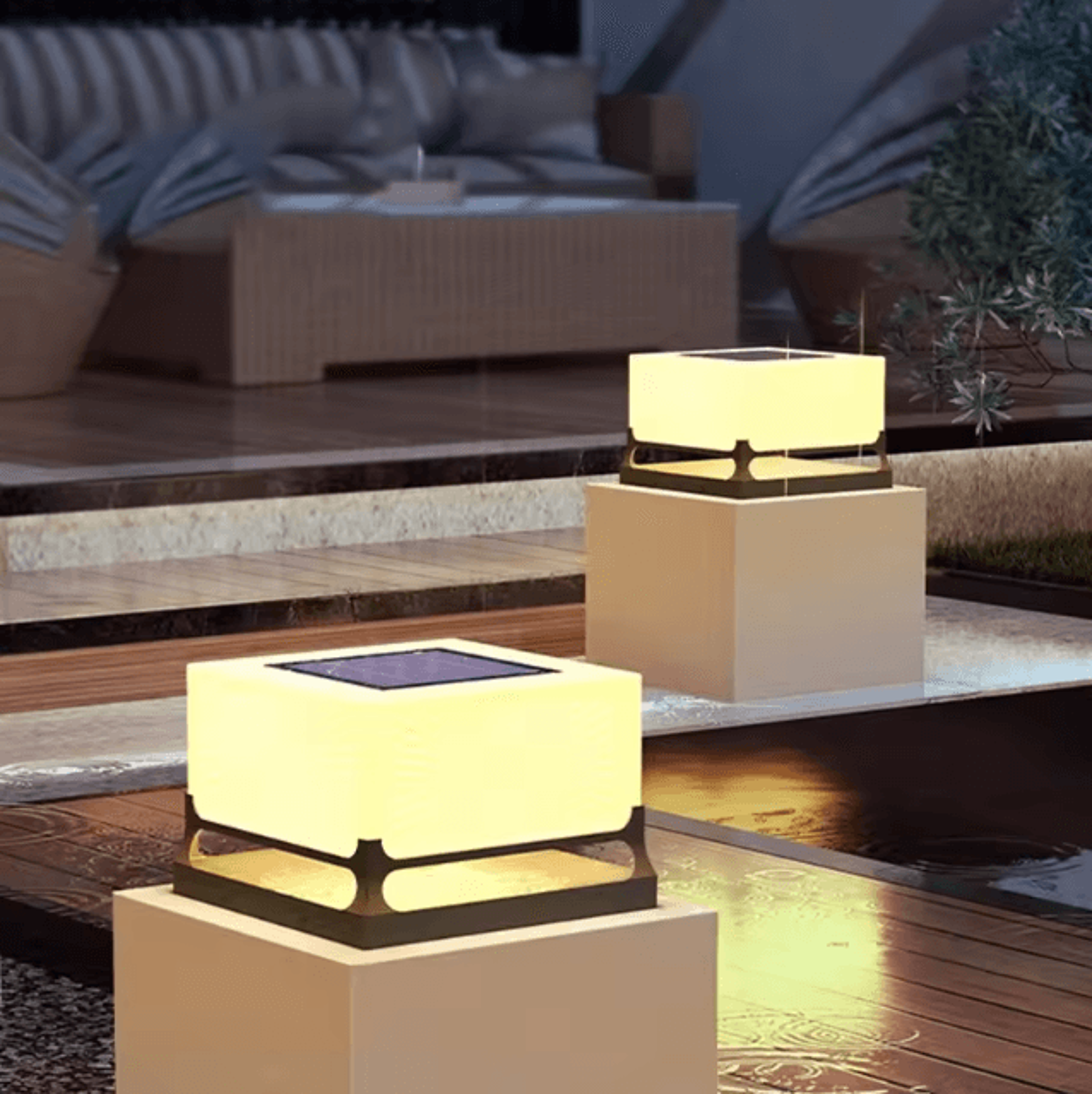 Modern Solar Outdoor Waterproof Decorative Door Post Light Yard Patio Pathway Wall Pillar Lamp 0