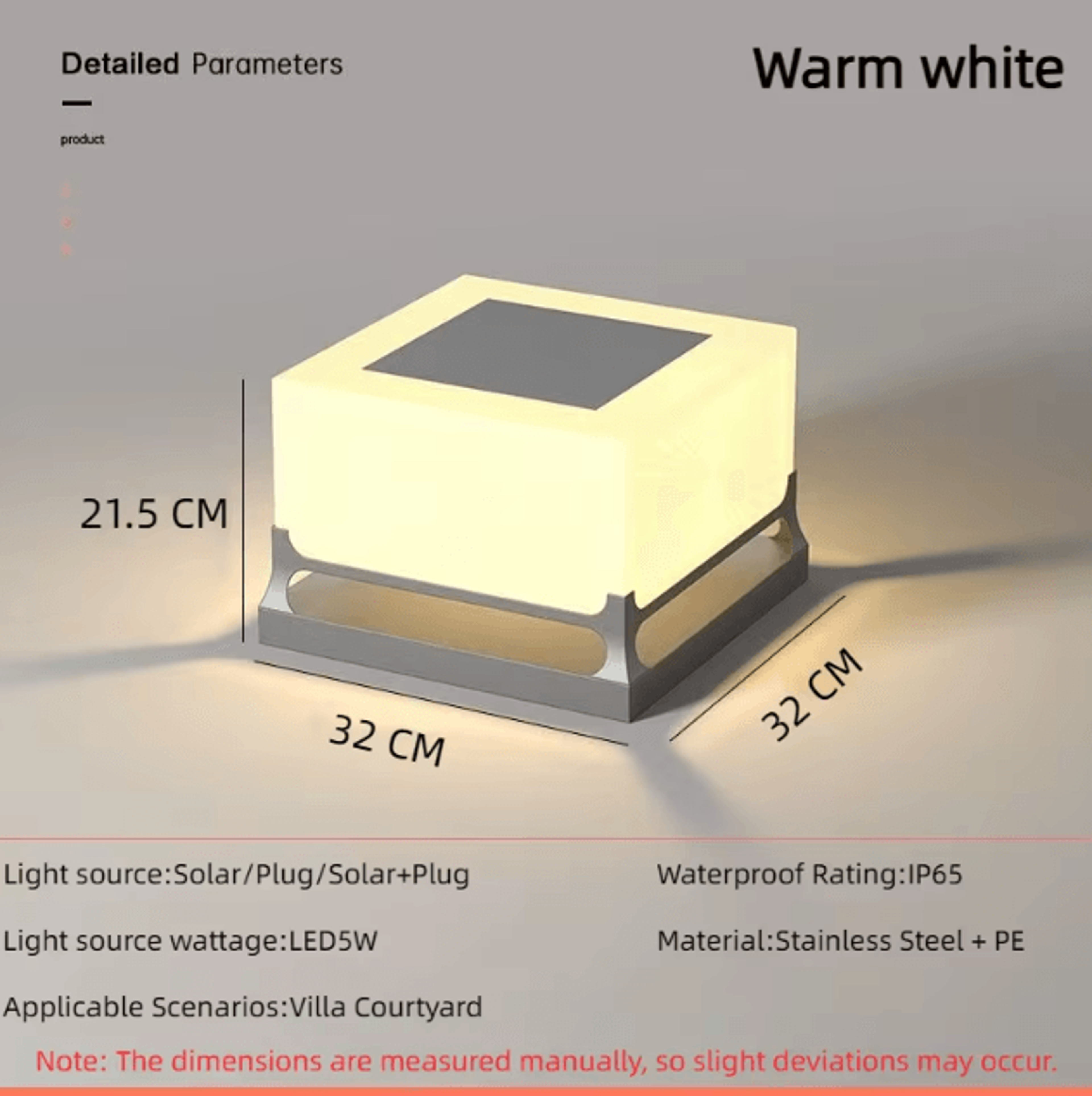 Modern Solar Outdoor Waterproof Decorative Door Post Light Yard Patio Pathway Wall Pillar Lamp 6