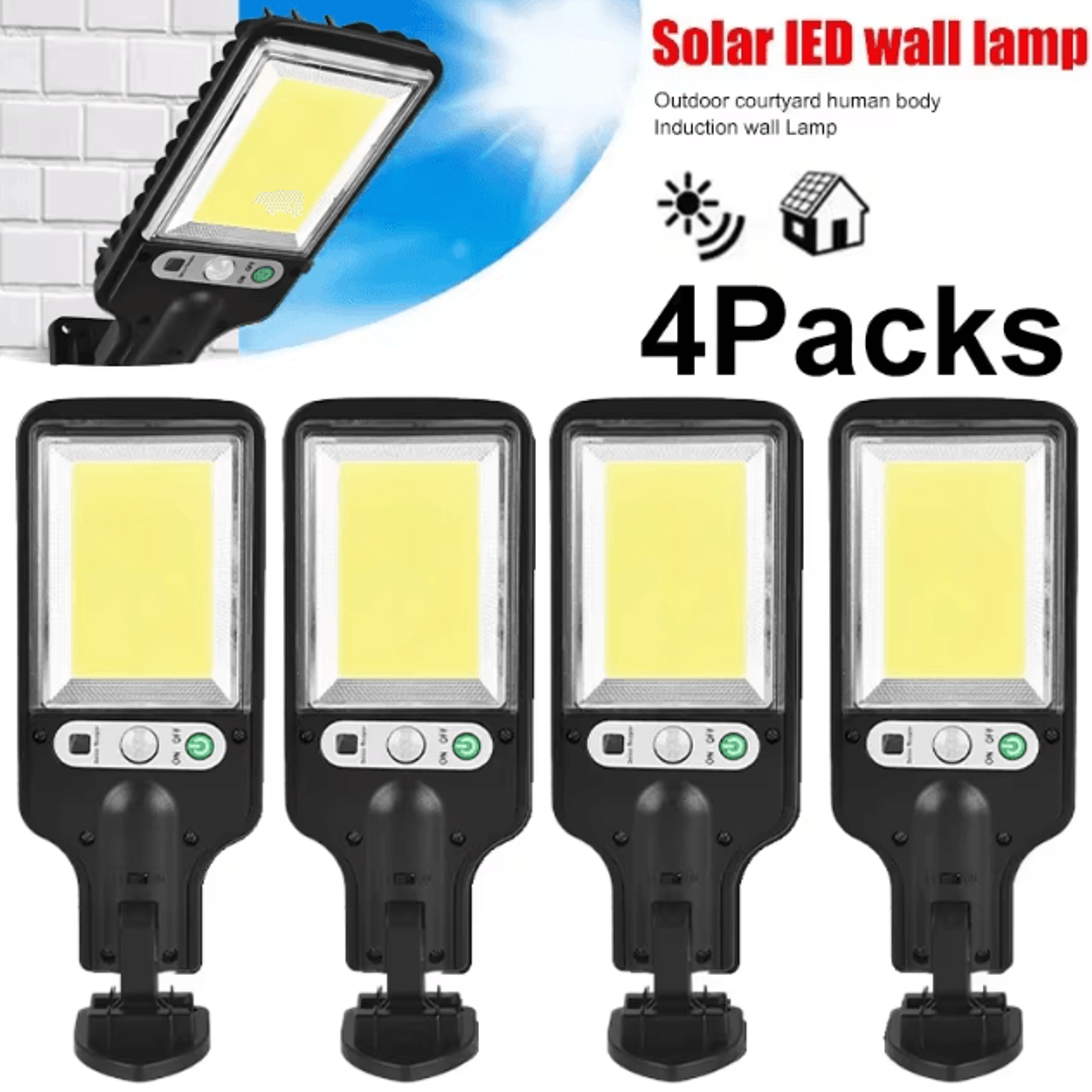Solar Outdoor LED Motion Sensor Light  Auto OnOff Weatherproof Garden  Wall Lamp 0