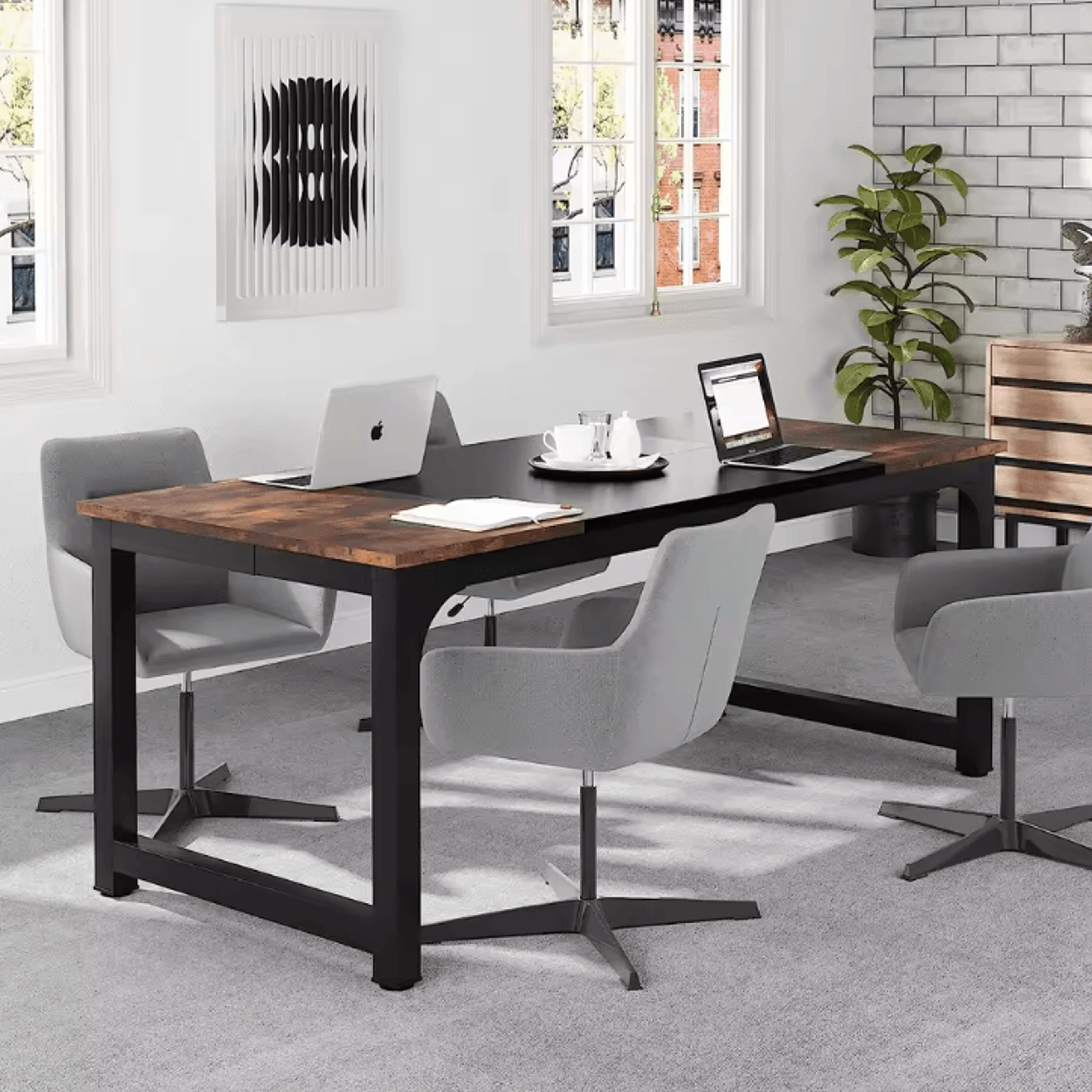 Tribesigns Modern Large Computer Desk  Home Office Workstation Table 2