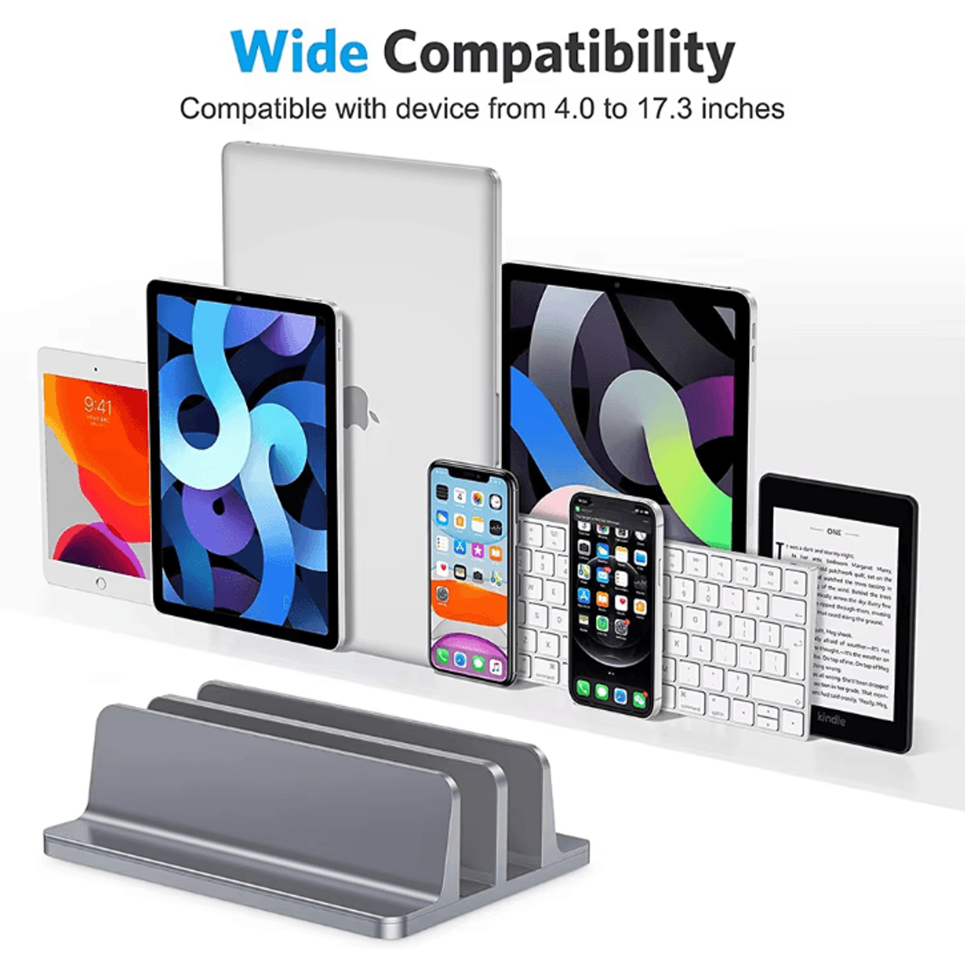 Adjustable Aluminium Vertical Laptop Stand Portable Notebook Support Holder 3