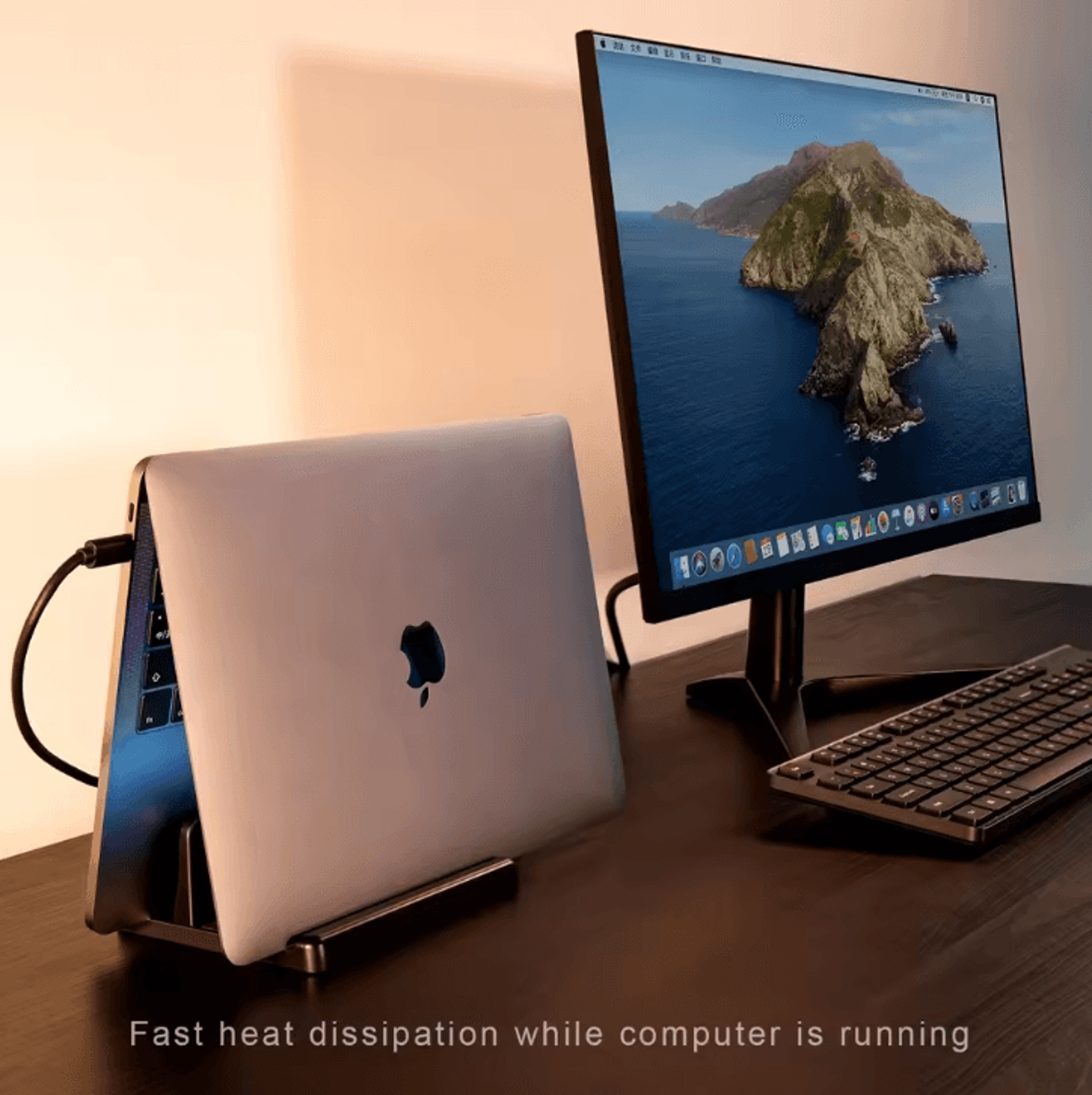 Adjustable Vertical Laptop Stand Holder SpaceSaving 4 In 1 Desktop Dock 2