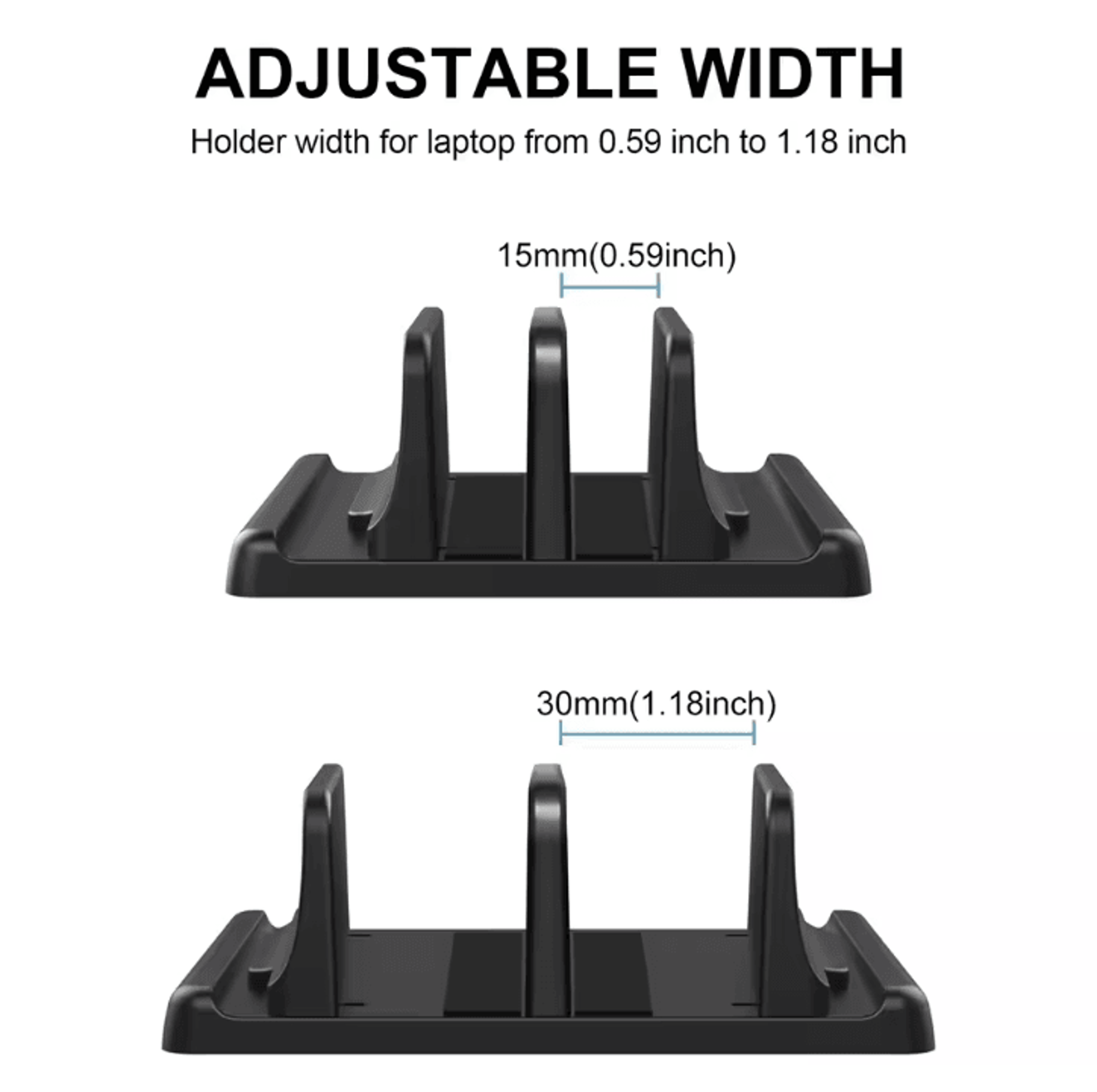 Adjustable Vertical Laptop Stand Holder SpaceSaving 4 In 1 Desktop Dock 4