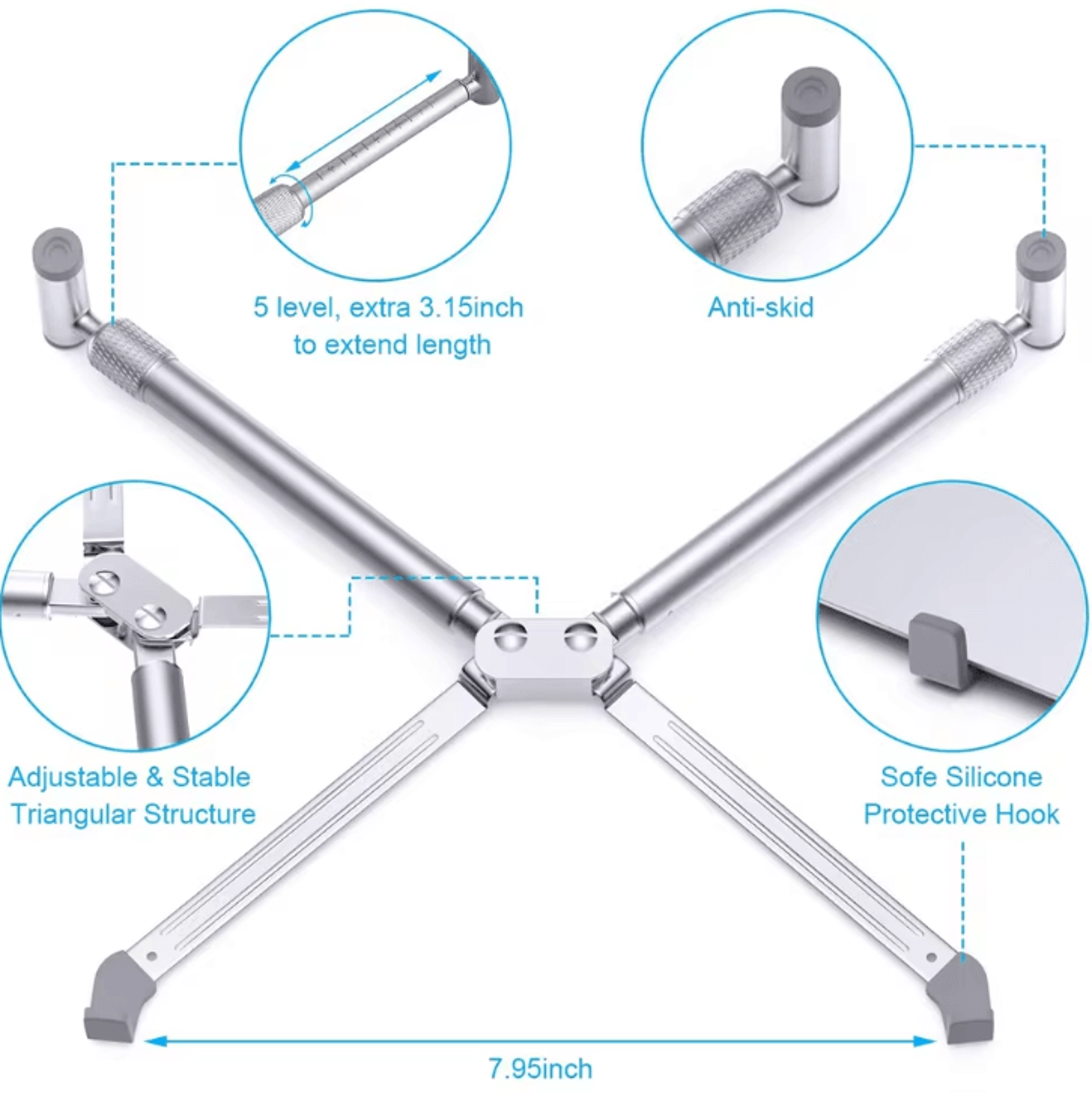Portable Aluminum Alloy Laptop Stand Foldable Universal Notebook PC Riser Support For 1217 In Lapto 5