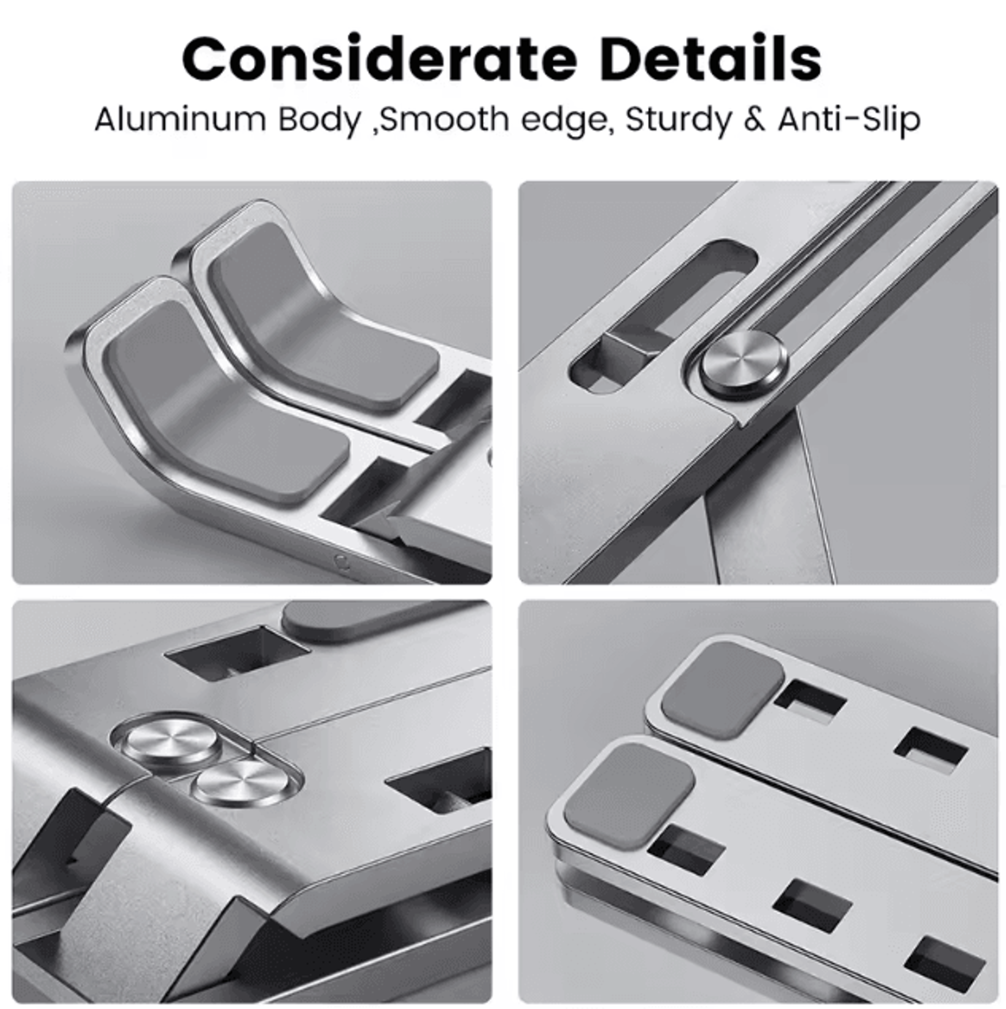 Aluminum Alloy Adjustable Portable Laptop Holder NonSlip Stand For Notebooks And Computers 2