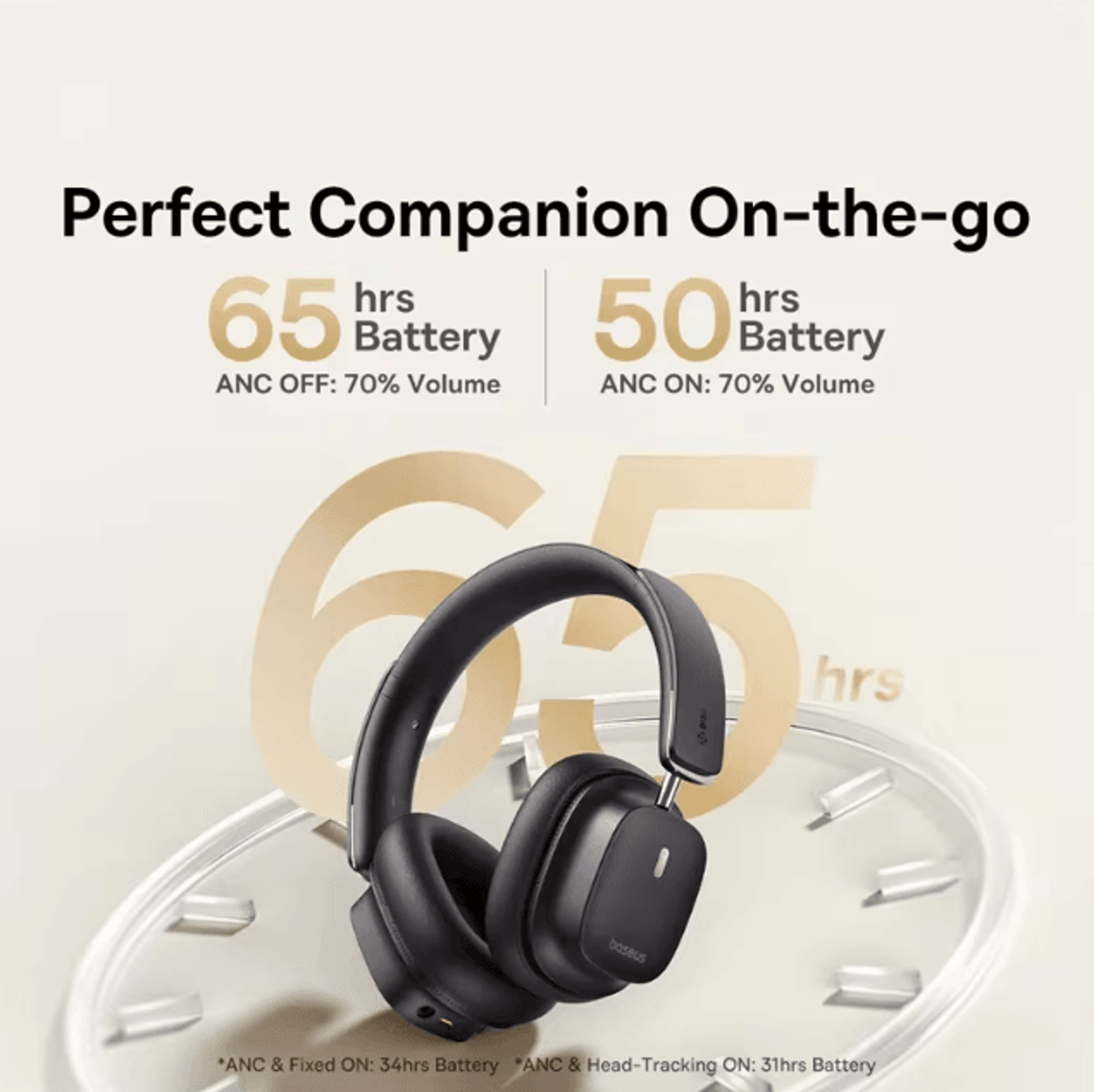 Baseus Bowie 30 Max Bluetooth Headphones Over Ear Wireless Headset With Noise Cancellation And 3D S 4
