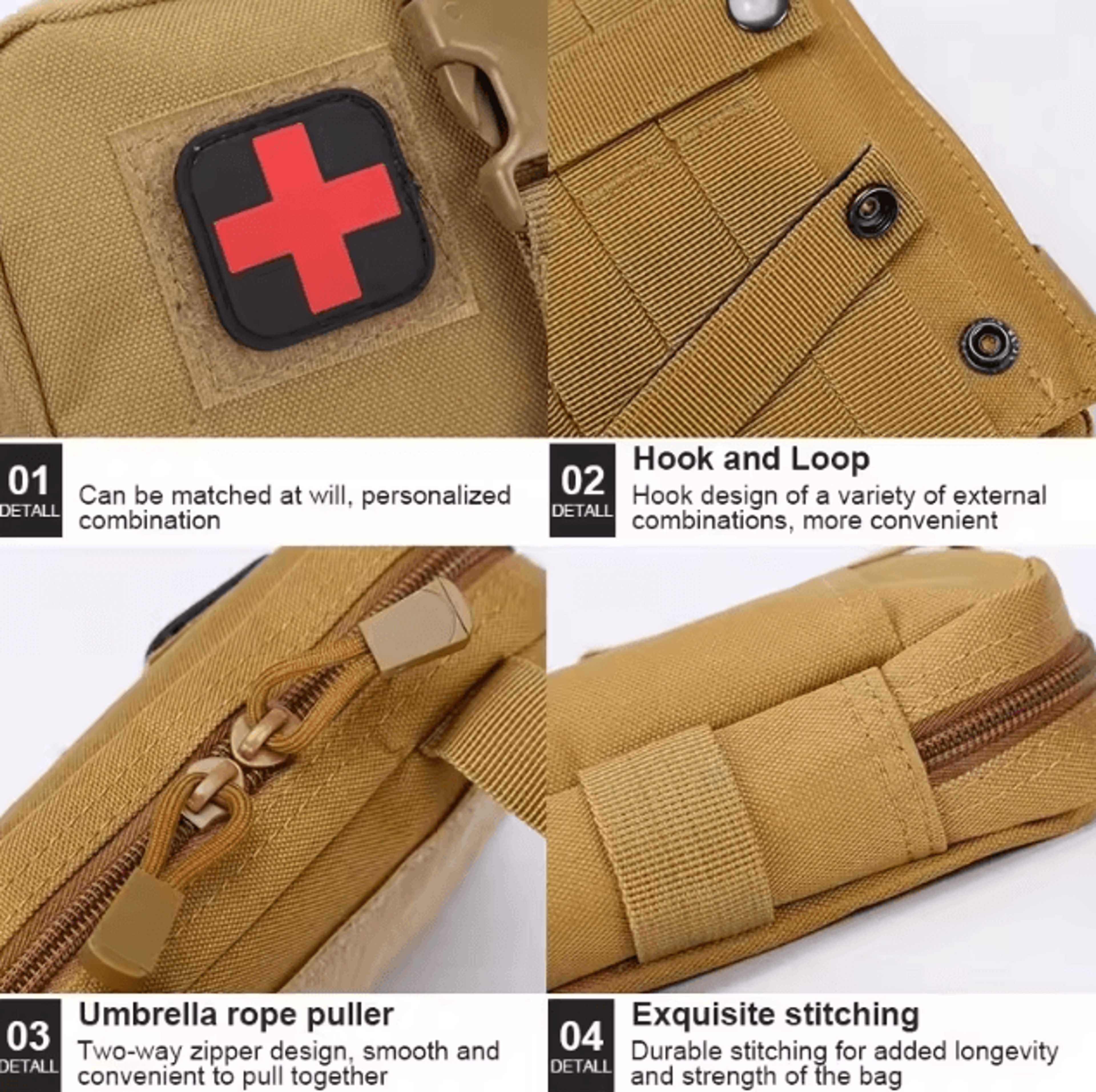 Tactical Upgraded IFAK First Aid Kit  TearAway Emergency Survival Pack For Travel Hiking  Camping 2