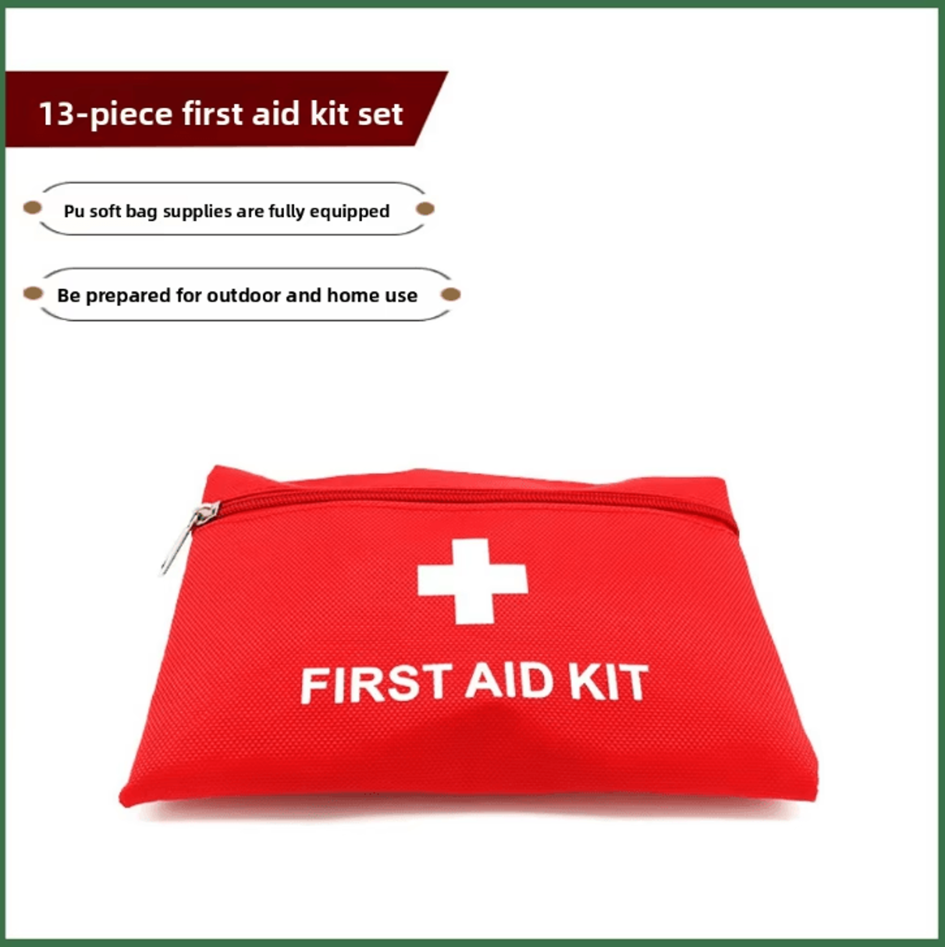 13Piece Portable First Aid Kit  Essential Wound Care Emergency Set For Outdoor Travel  Home 0