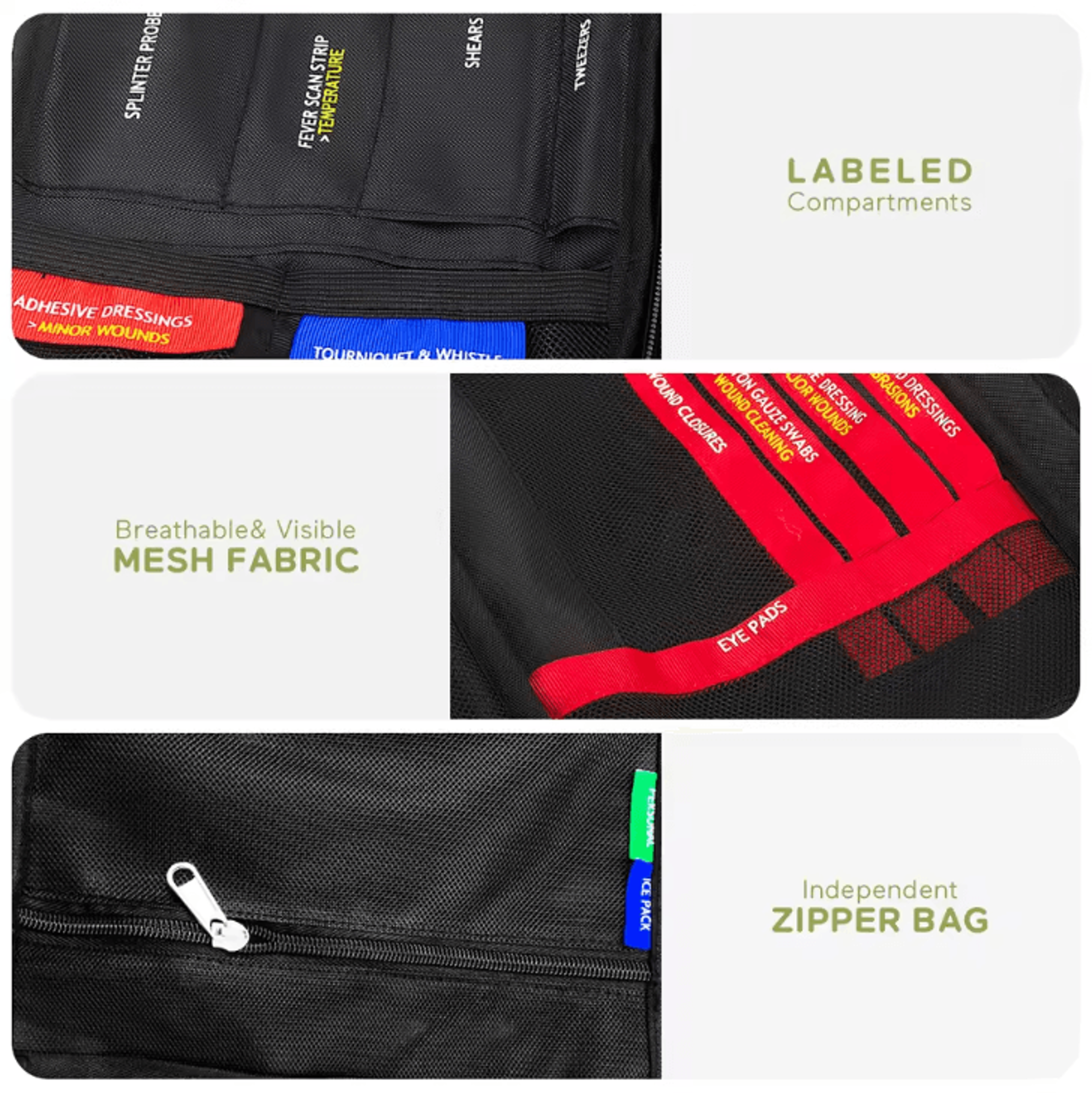 Large Outdoor First Aid  Emergency Survival Kit  Trauma Care Medical Storage Bag For Travel Hiking  1