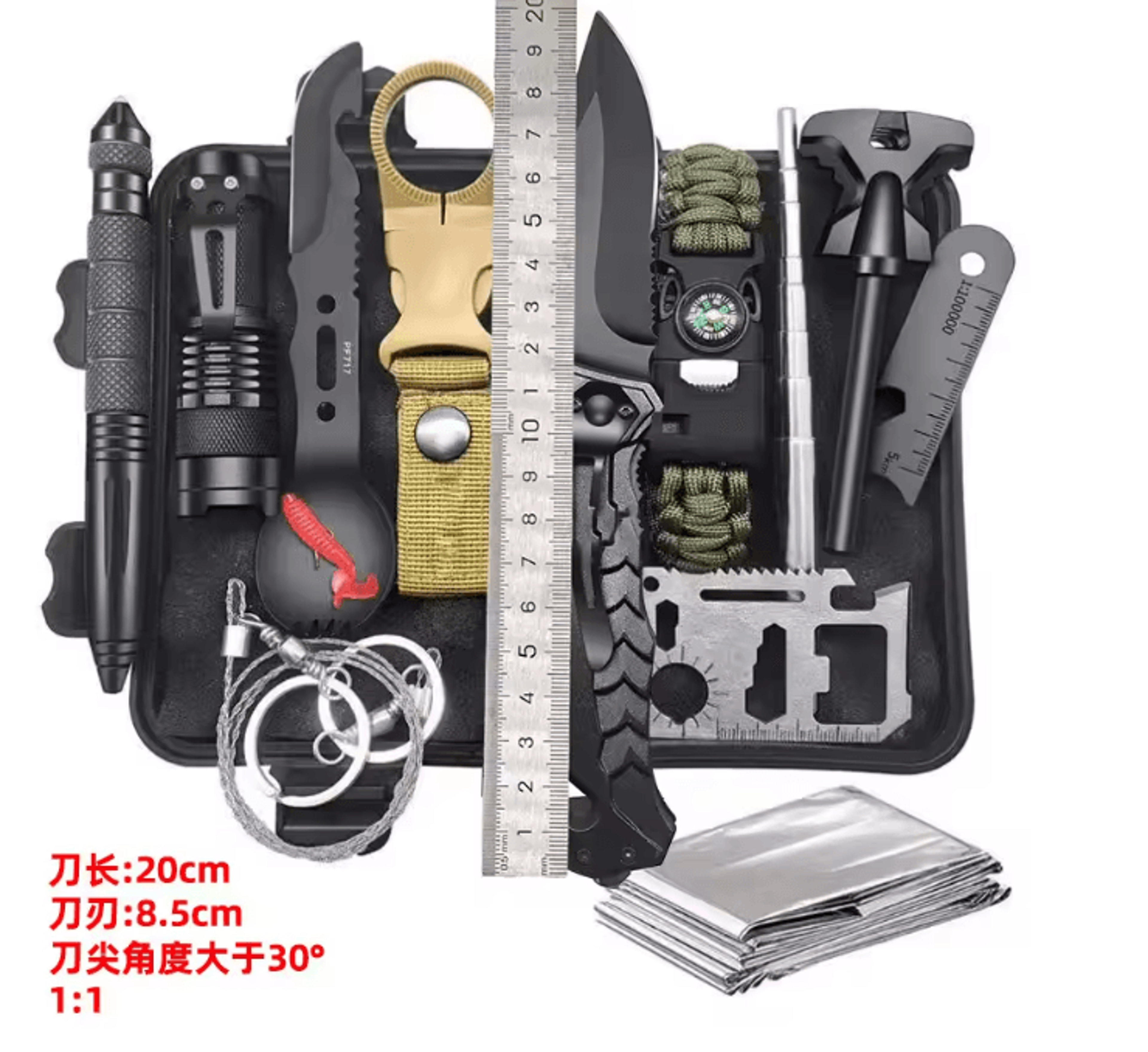 13Piece Outdoor Survival Tool Kit  MultiFunction Adventure Camping  Emergency Gear Set 5