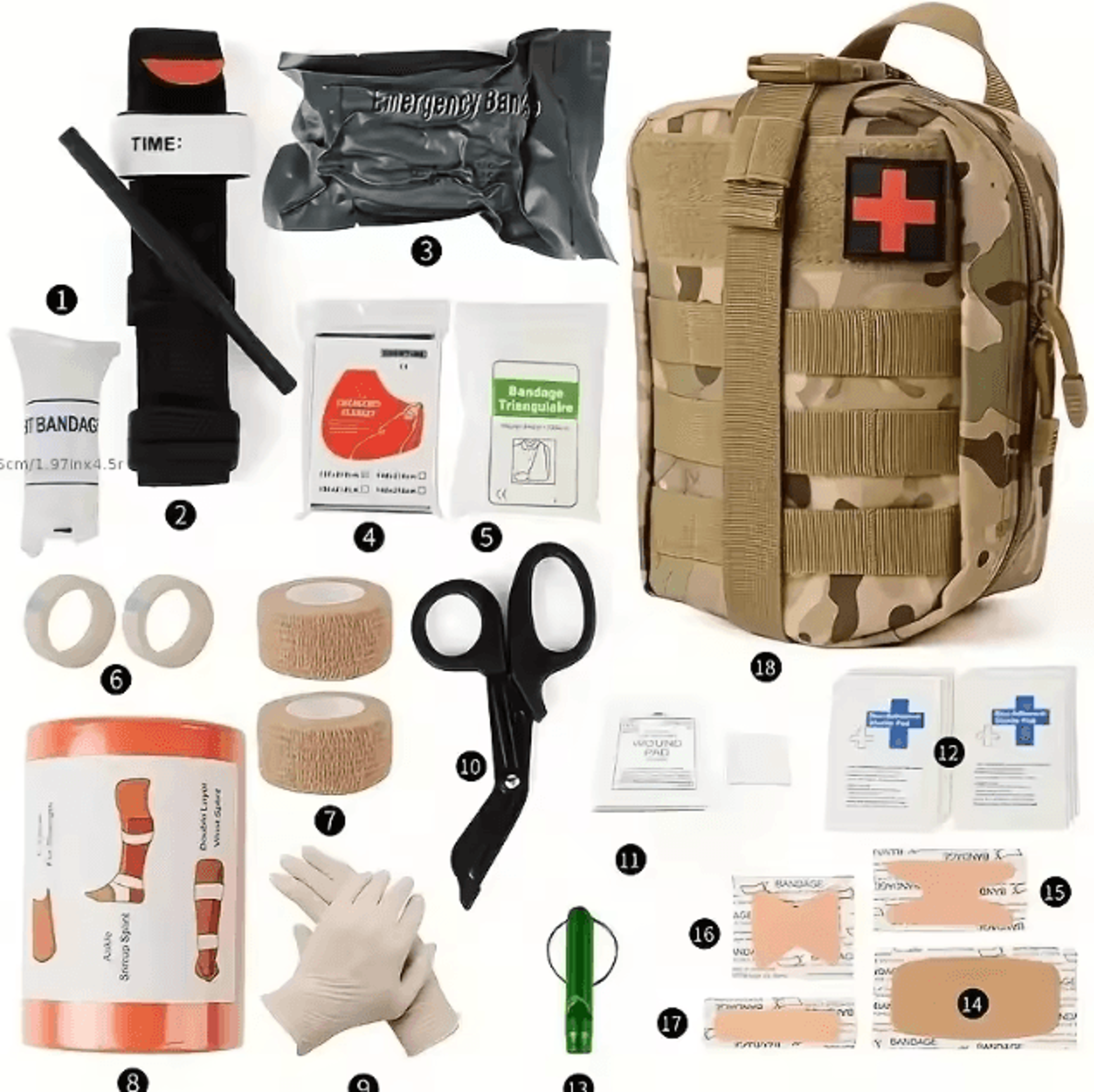 156-piece 30-in-1 travel & outdoor first aid kit – portable multifunctional medical & mountaineering set