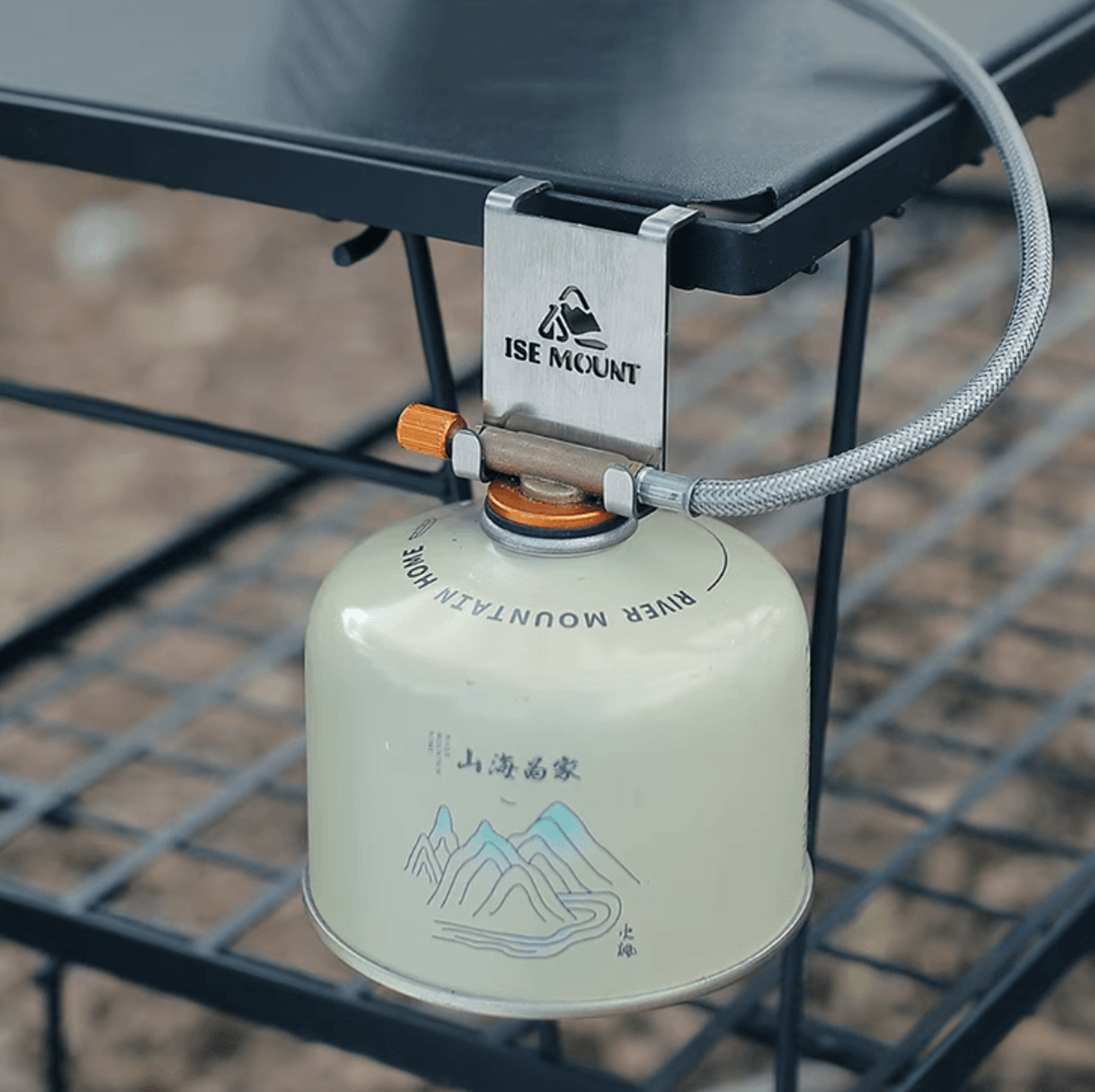 stainless steel gas canister & stove hook set – outdoor camping table organizer & hanging accessory