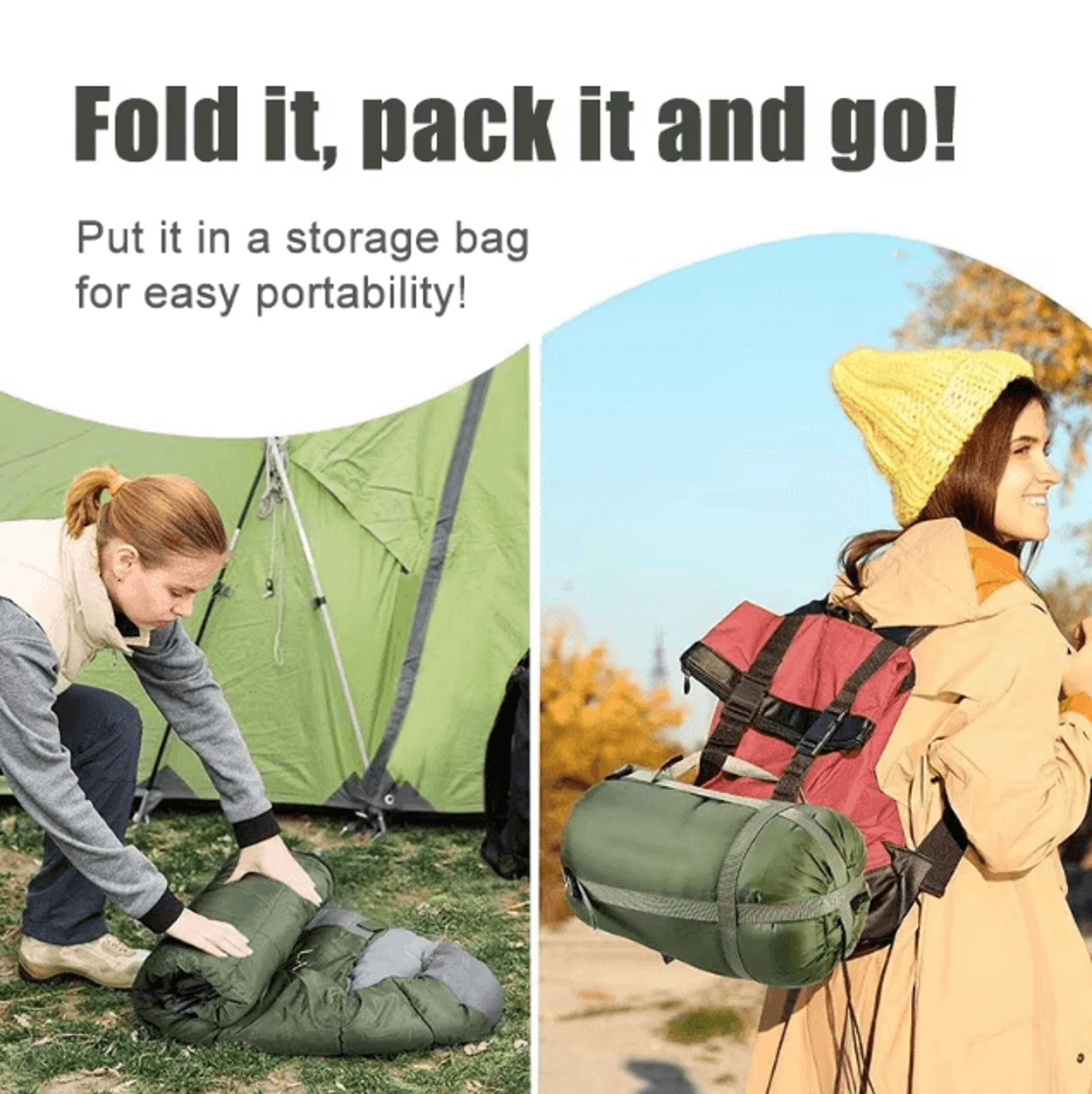ultralight waterproof 4-season sleeping bag – warm envelope backpacking sleep sack for outdoor travel and hiking