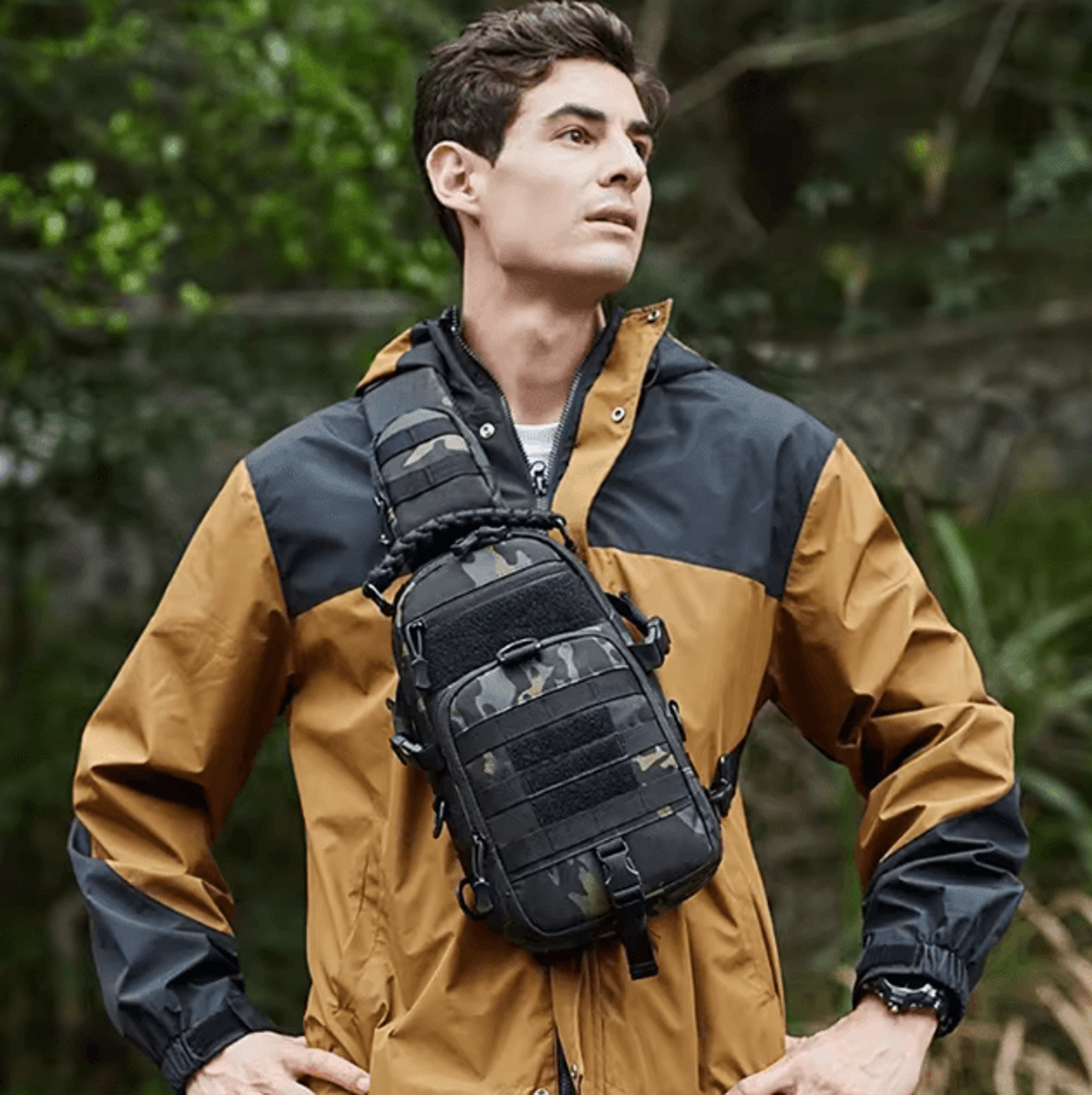 tactical waterproof chest bag for men outdoor hiking camping hunting crossbody sling