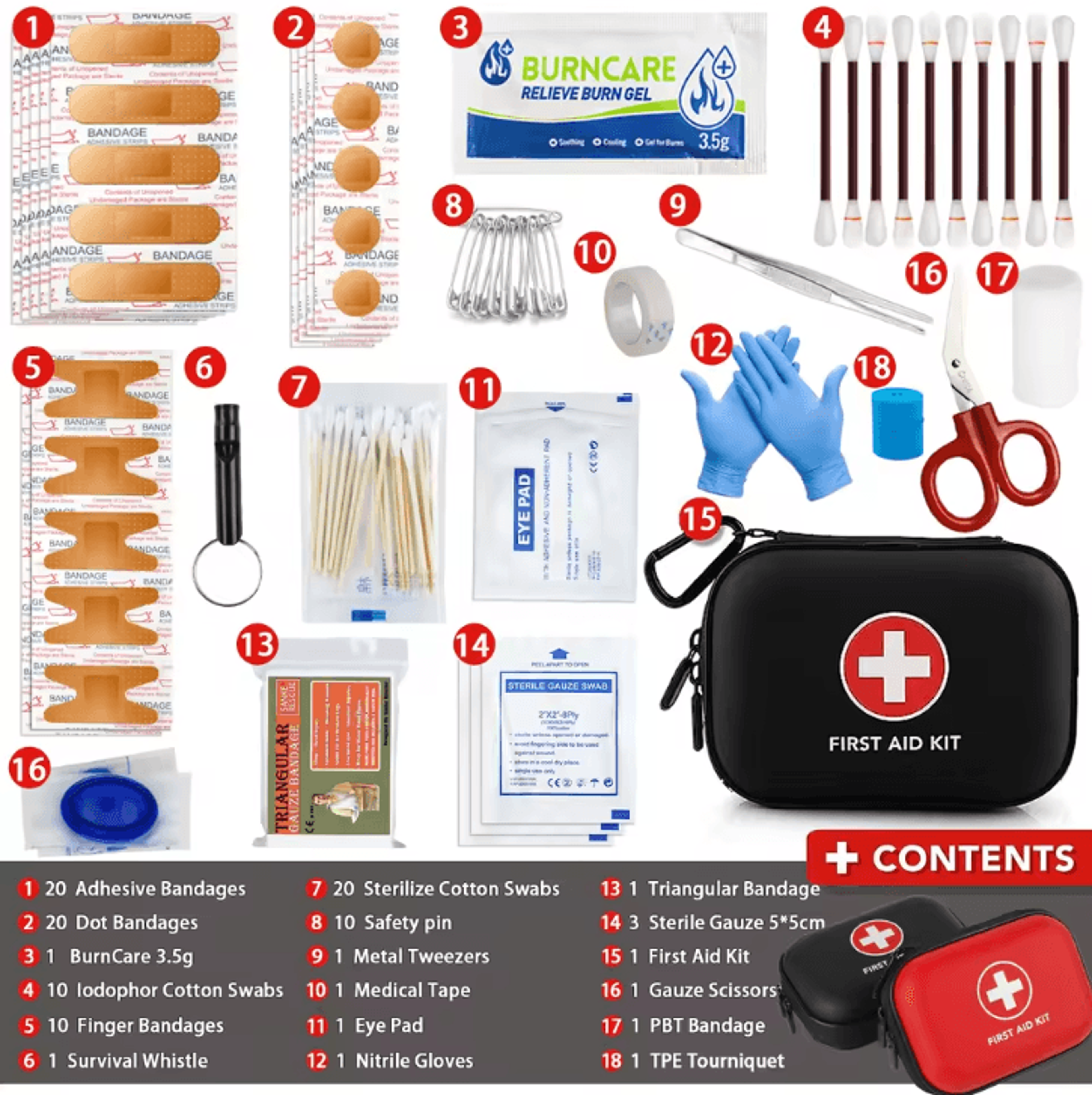 Multi Purpose Portable First Aid Kit Emergency Medical Bag For Outdoor Home Travel And EDC 5