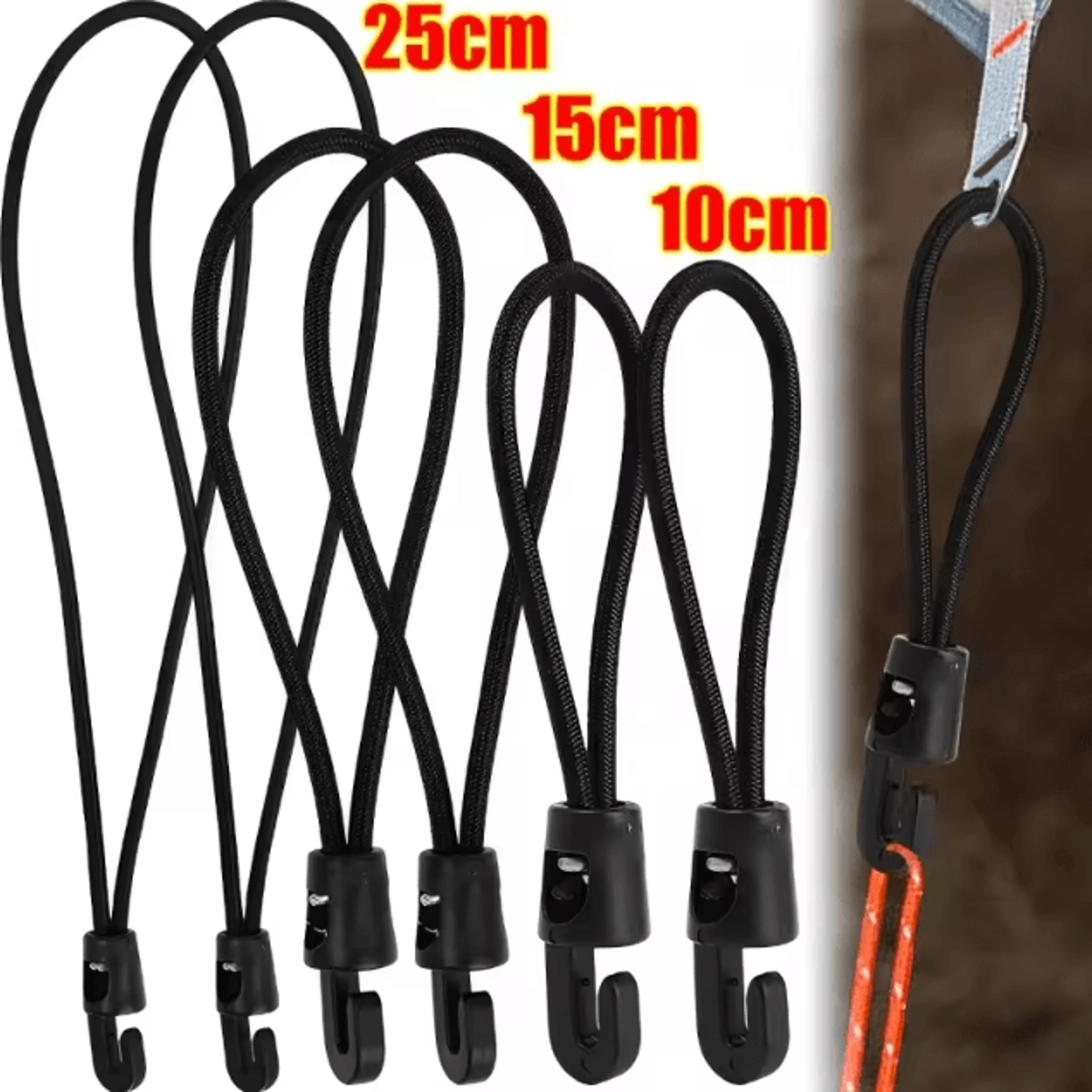 bungee cord with hooks high elasticity rubber tensioner for camping tarpaulin and outdoor gear