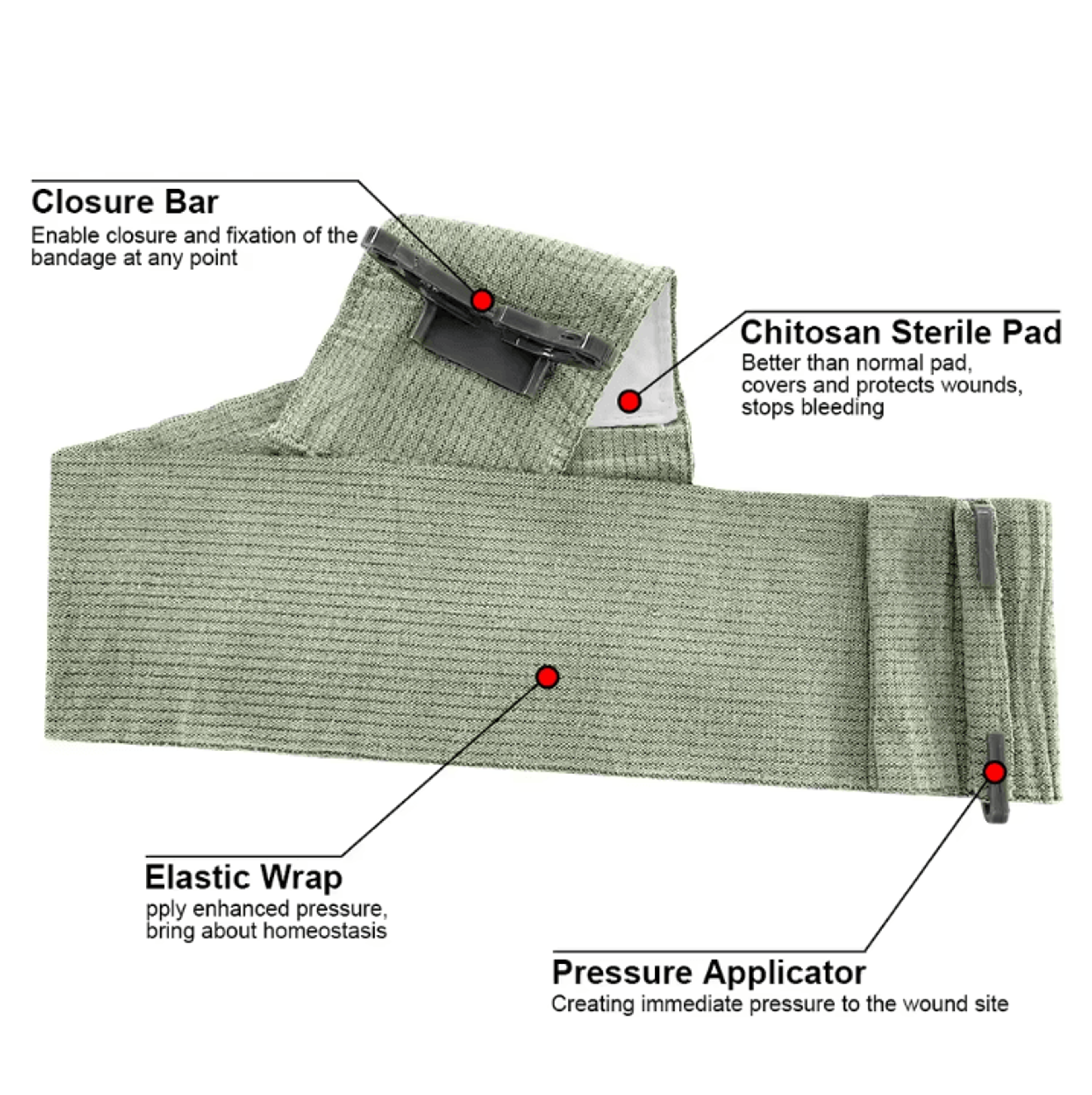 Israeli Compression Trauma Bandage  4  6 Inch Emergency Wound Dressing For Tactical First Aid  Outd 3