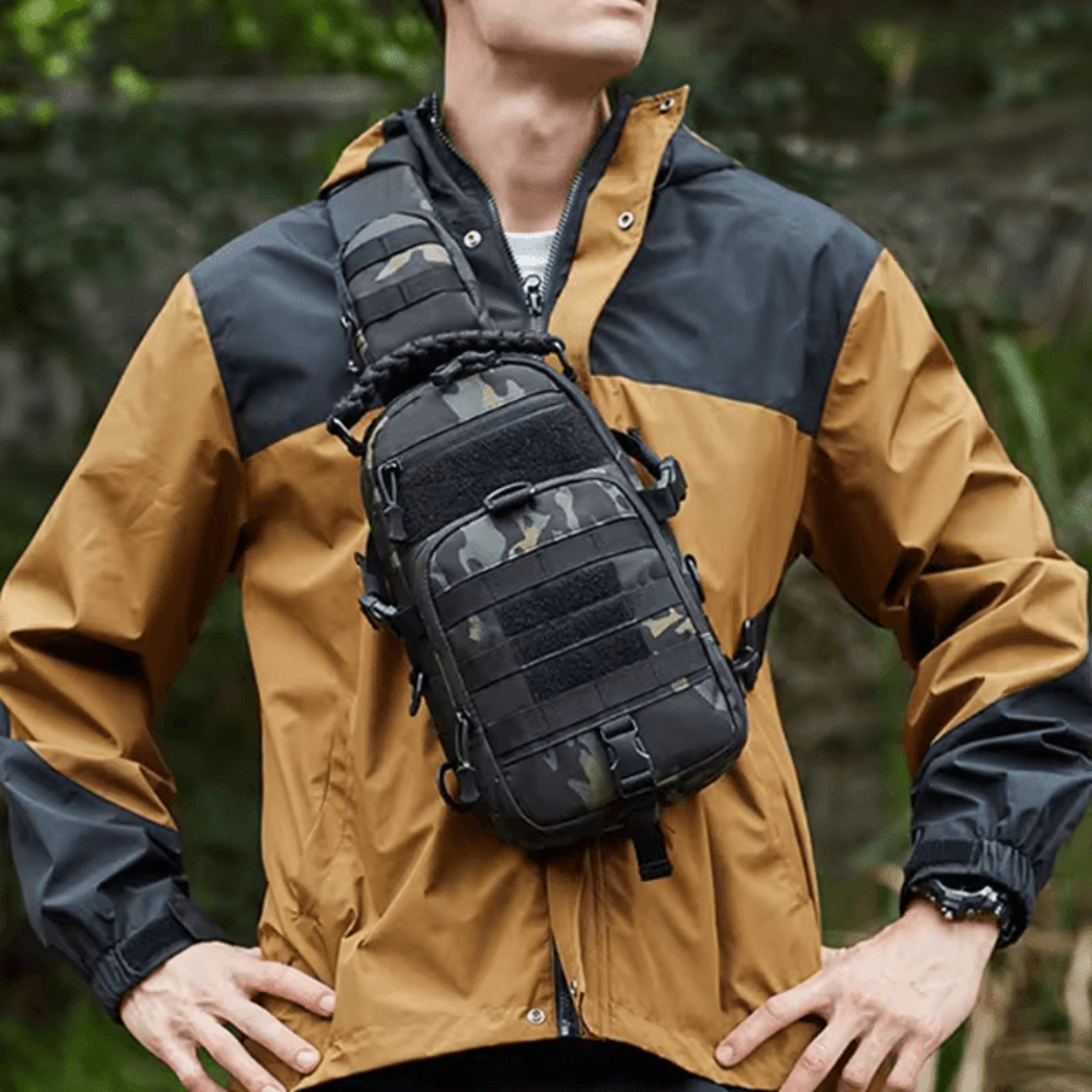 Tactical MOLLE Chest Sling Bag  Outdoor Sports Shoulder Pack For Hiking Cycling  Travel 1