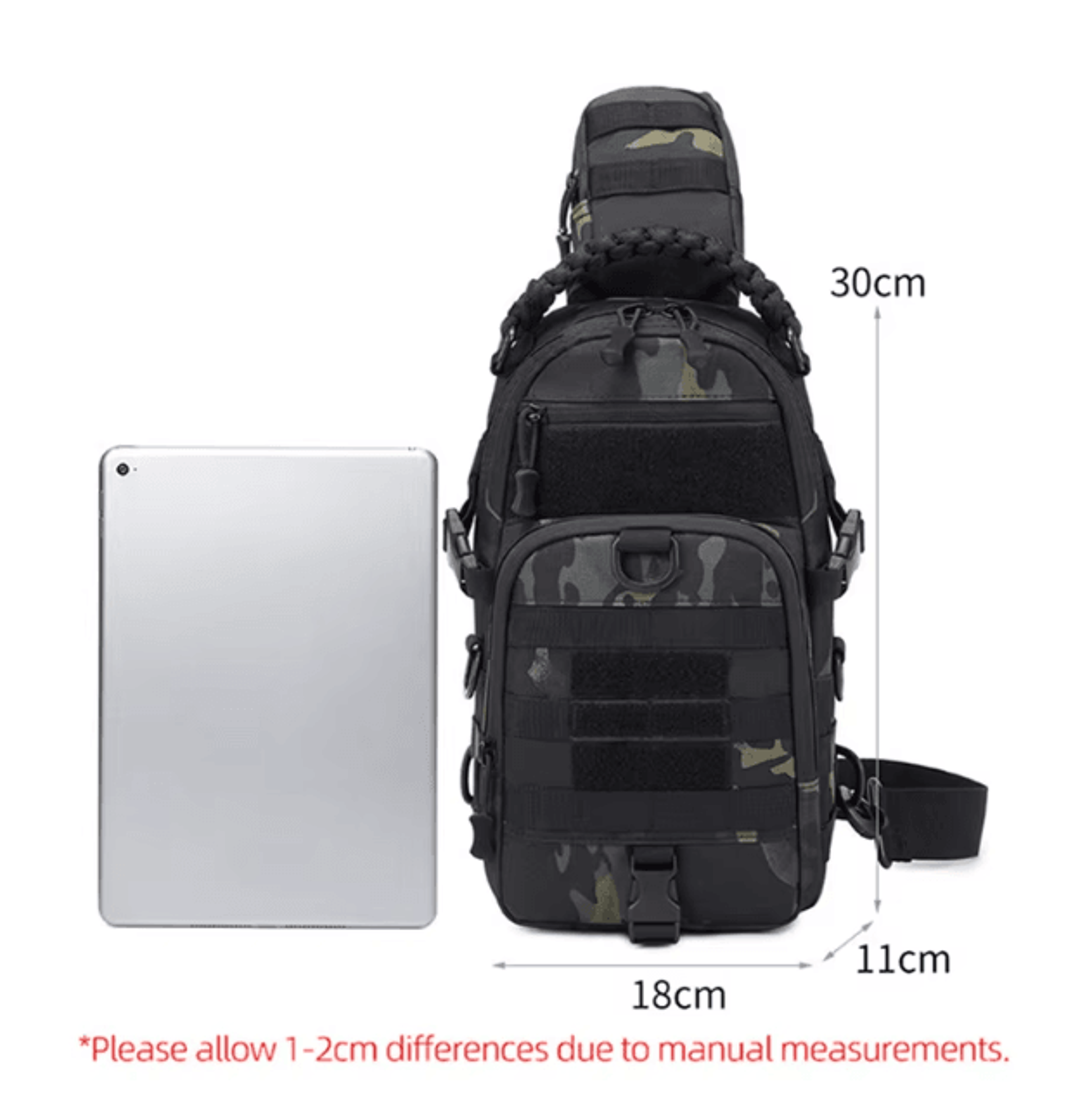 Tactical MOLLE Chest Sling Bag  Outdoor Sports Shoulder Pack For Hiking Cycling  Travel 5