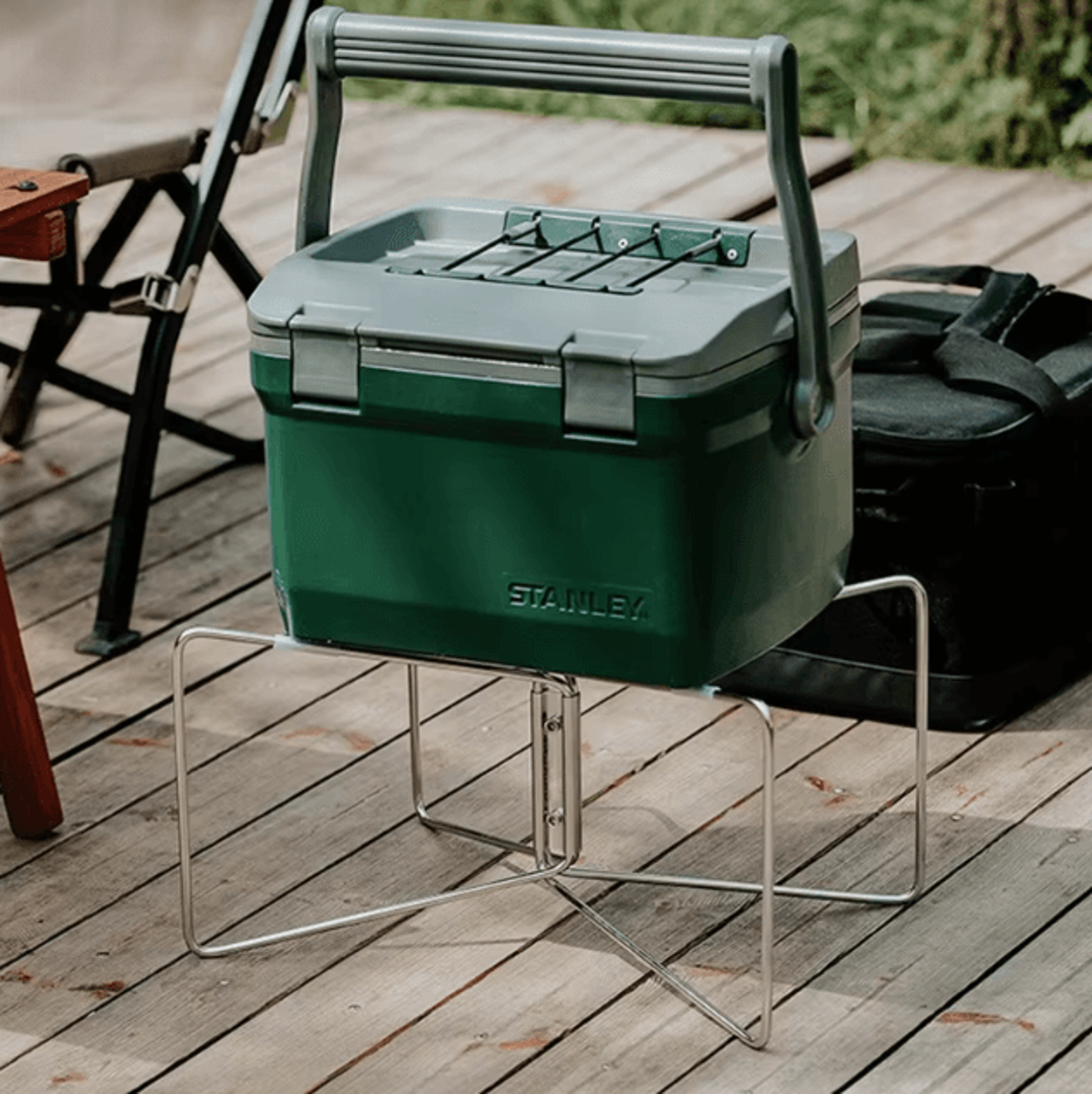 Portable Cooler Box Stand  Foldable Camping Cooler Stand Ice Box Holder  Storage Support Shelf 2