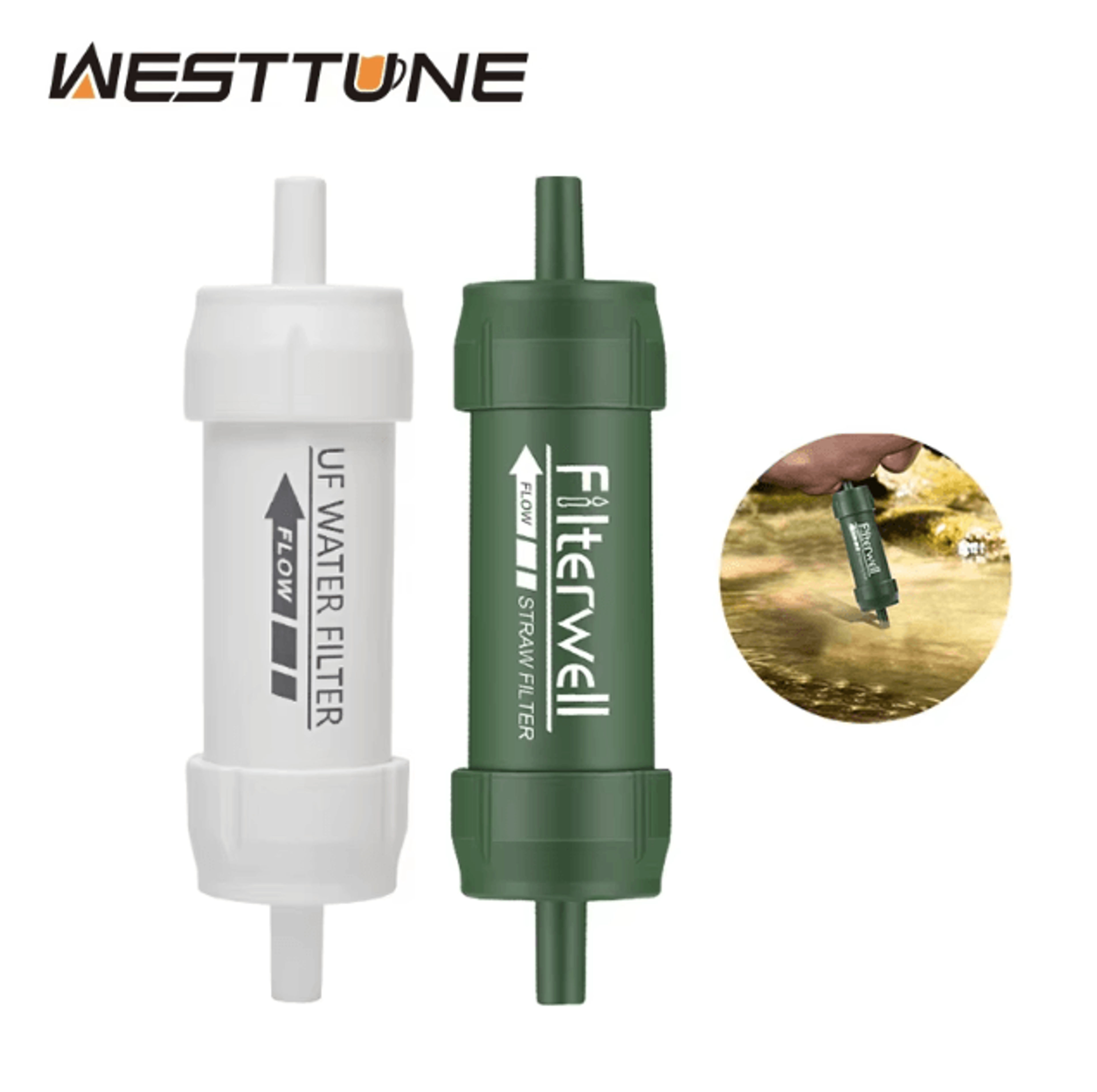 Westtune Portable Water Filter Straw  Mini Camping Water Purifier Straw For Hiking Survival  Emerge 0