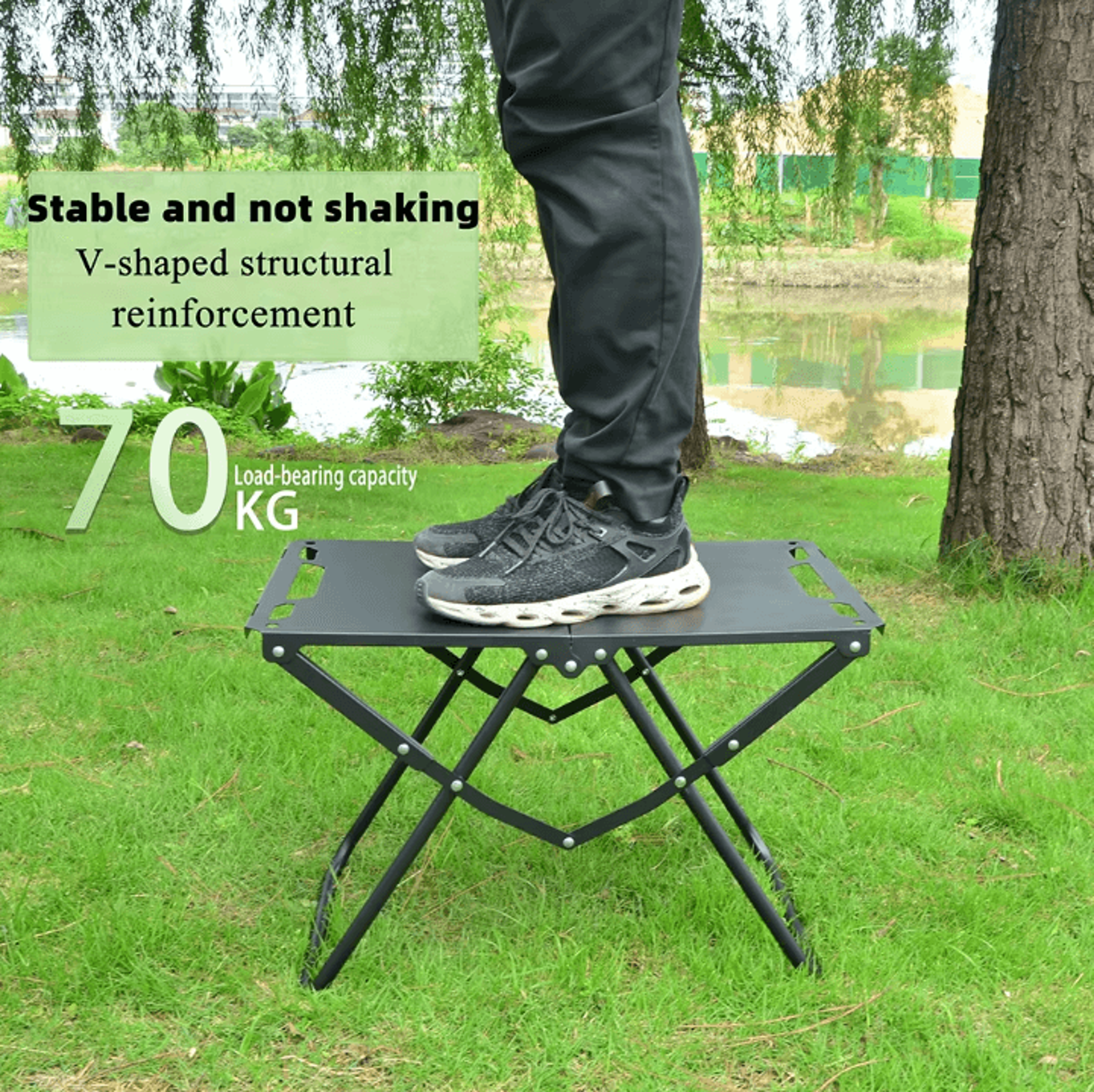 Portable Foldable Beach Picnic Table Lightweight Camping Table For Sand With Hanging Edge Storage F 1
