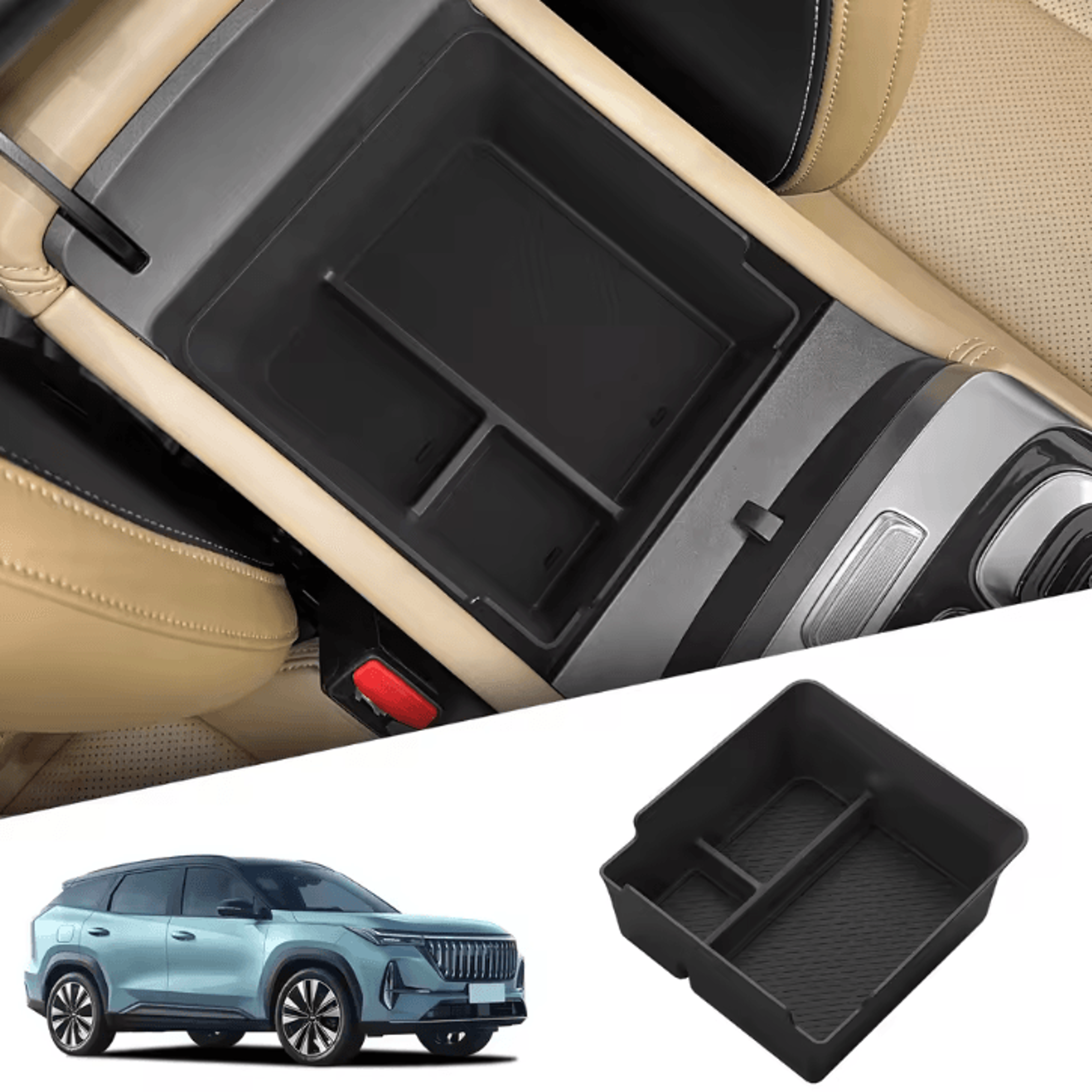 smabee geely boyue l center console organizer abs car armrest storage tray for starray 2025 interior accessories