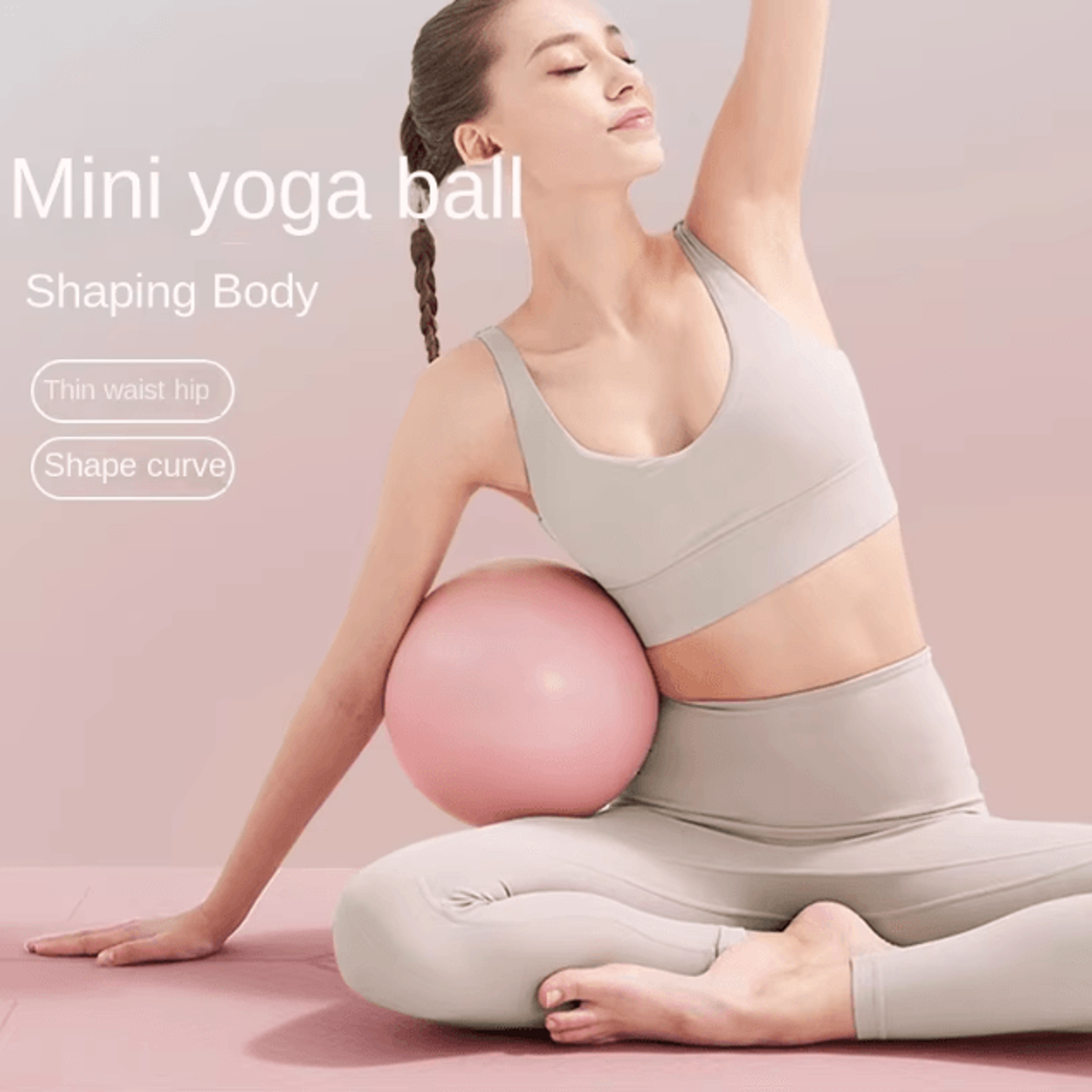 mini pilates fitness ball 10 inch – anti-burst yoga ball for core, legs & hip sculpting