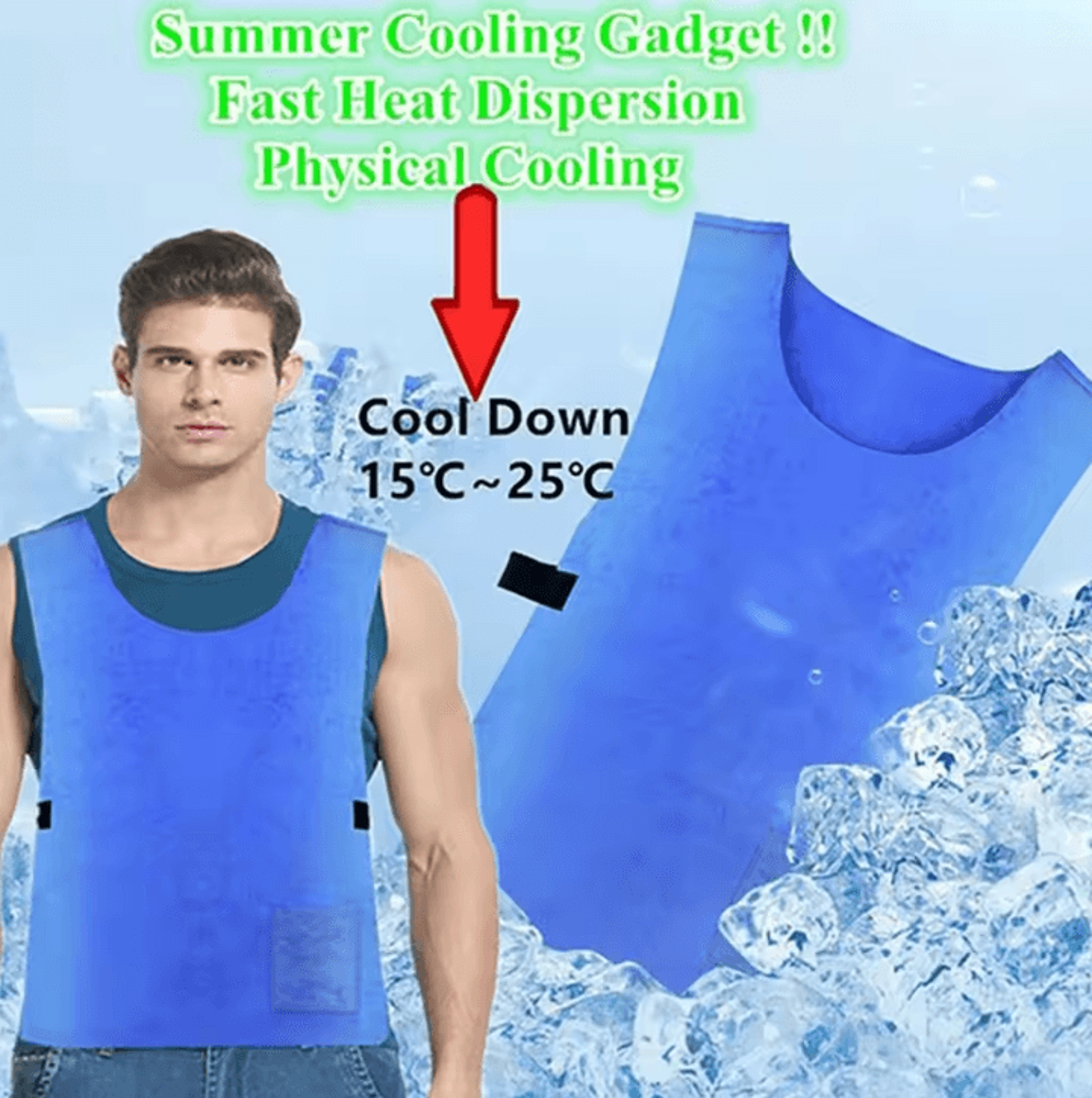 Summer Cooling Vest  Lightweight Evaporative Cooling Undershirt For Sports  Outdoor Work 0