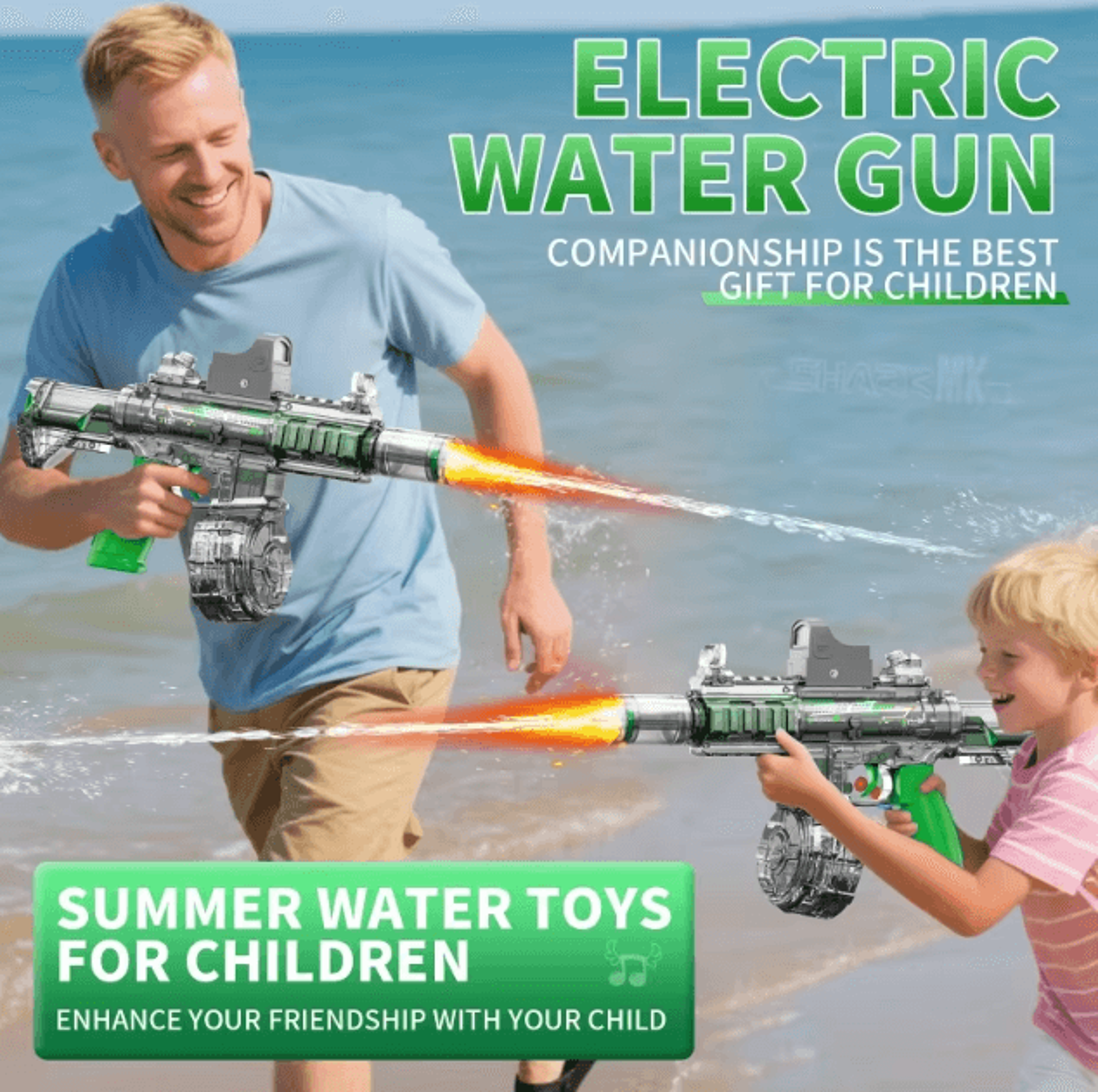 M416 LED Electric Water Gun  Automatic Continuous Water Blaster Toy For Kids 4