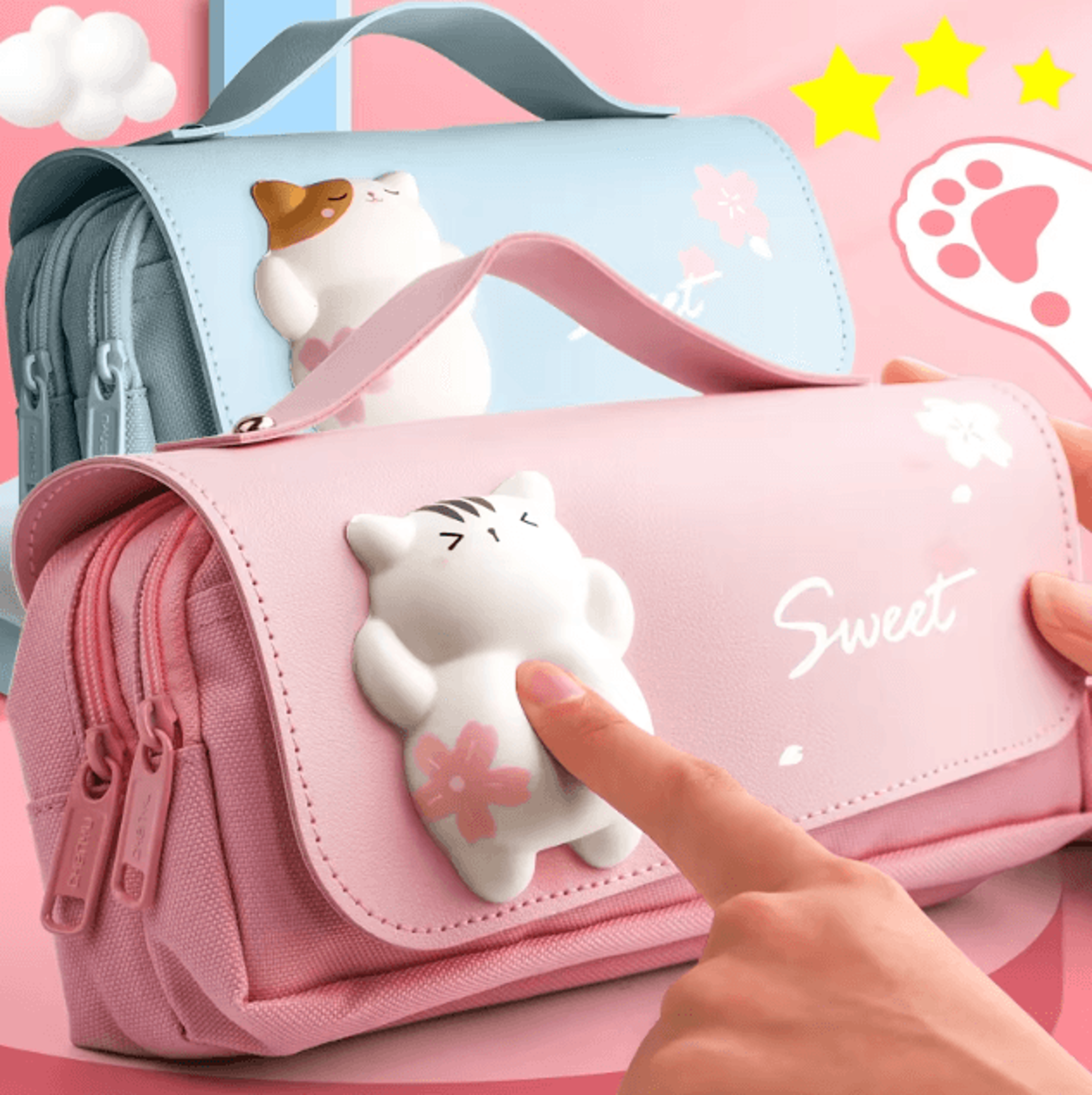 3d kawaii pencil case cute waterproof decompression pen pouch organizer for school supplies