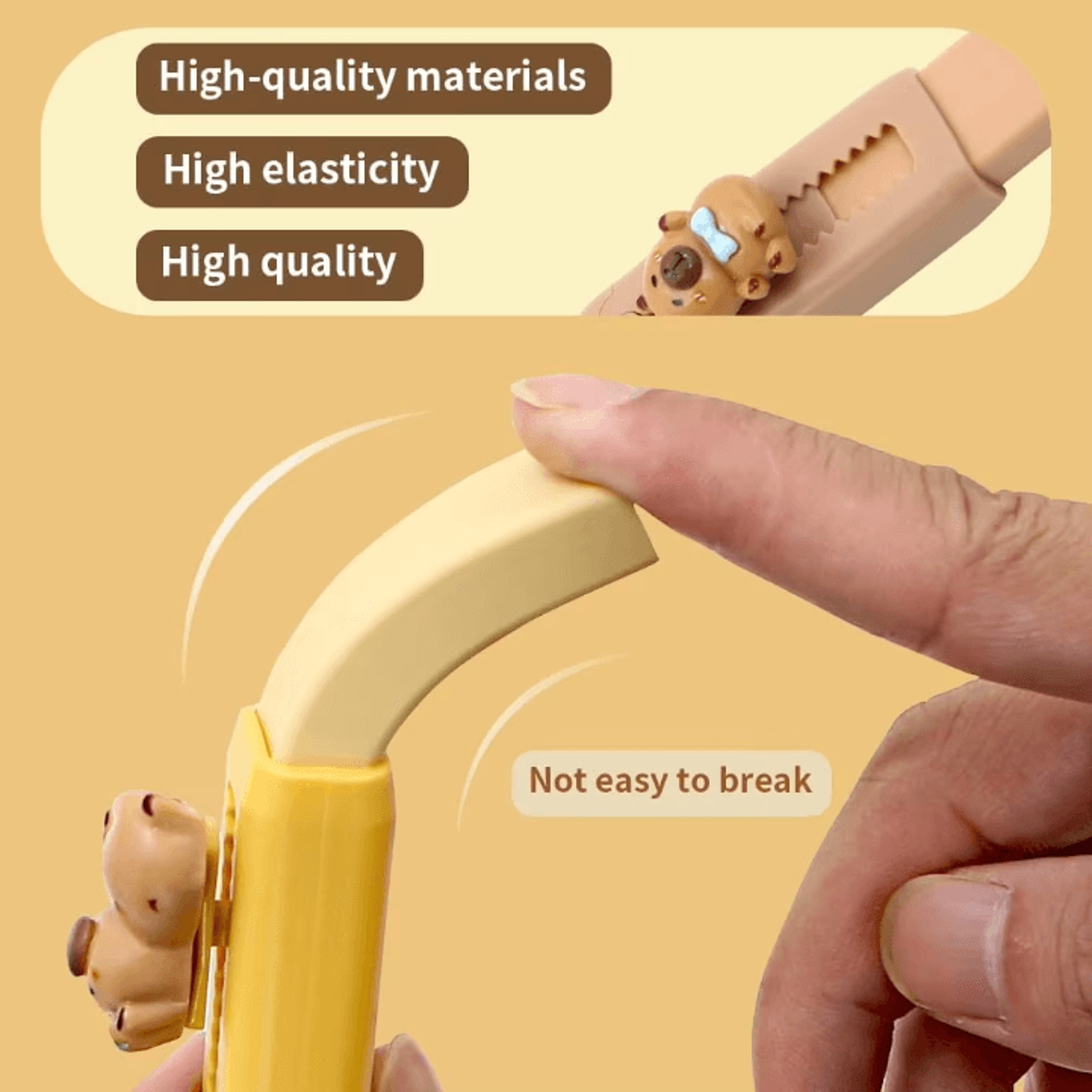 Cute Capybara Retractable Eraser Set For Kids Students  School Supplies 1