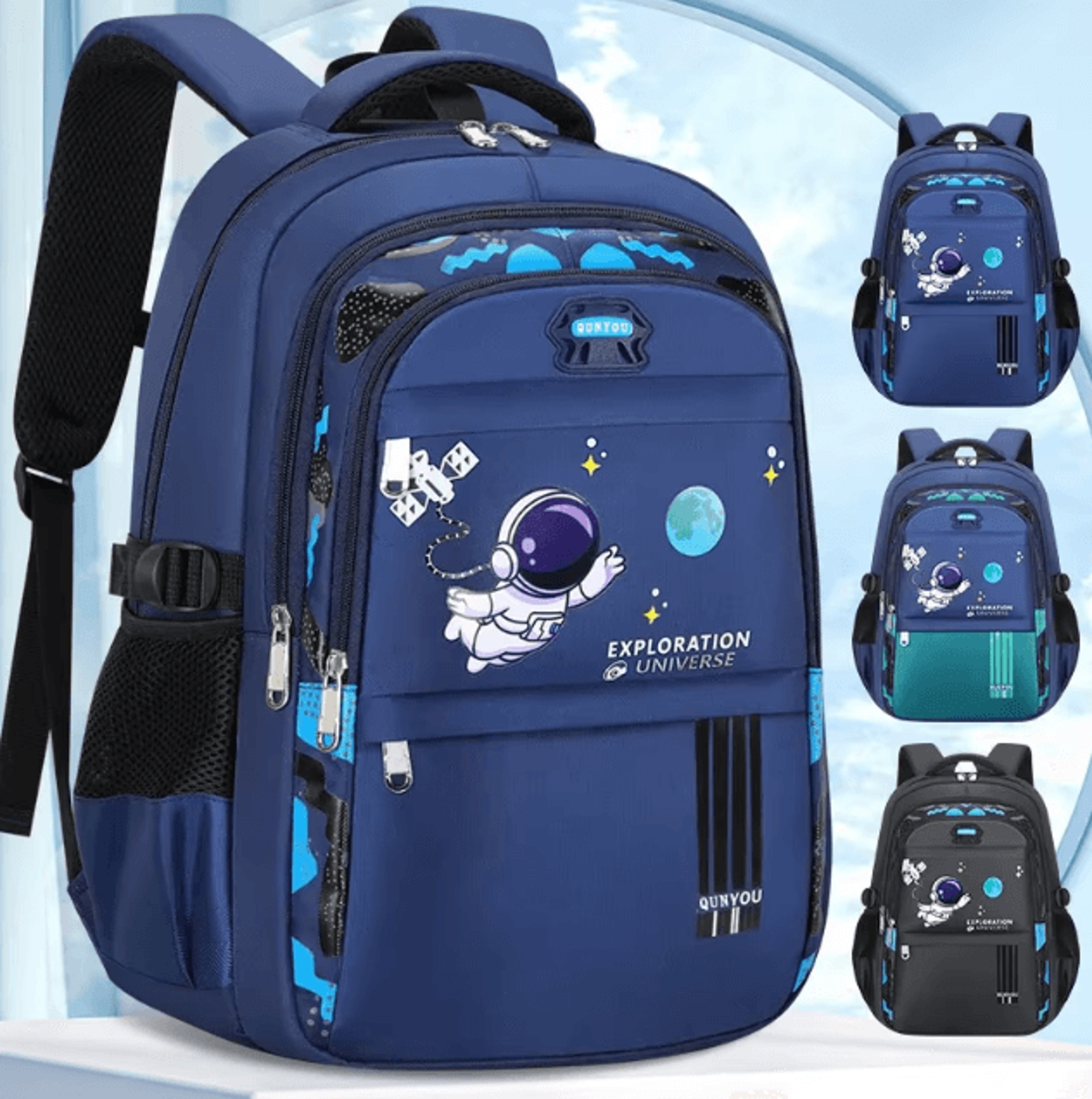 astronaut waterproof kids school backpack for boys & primary students
