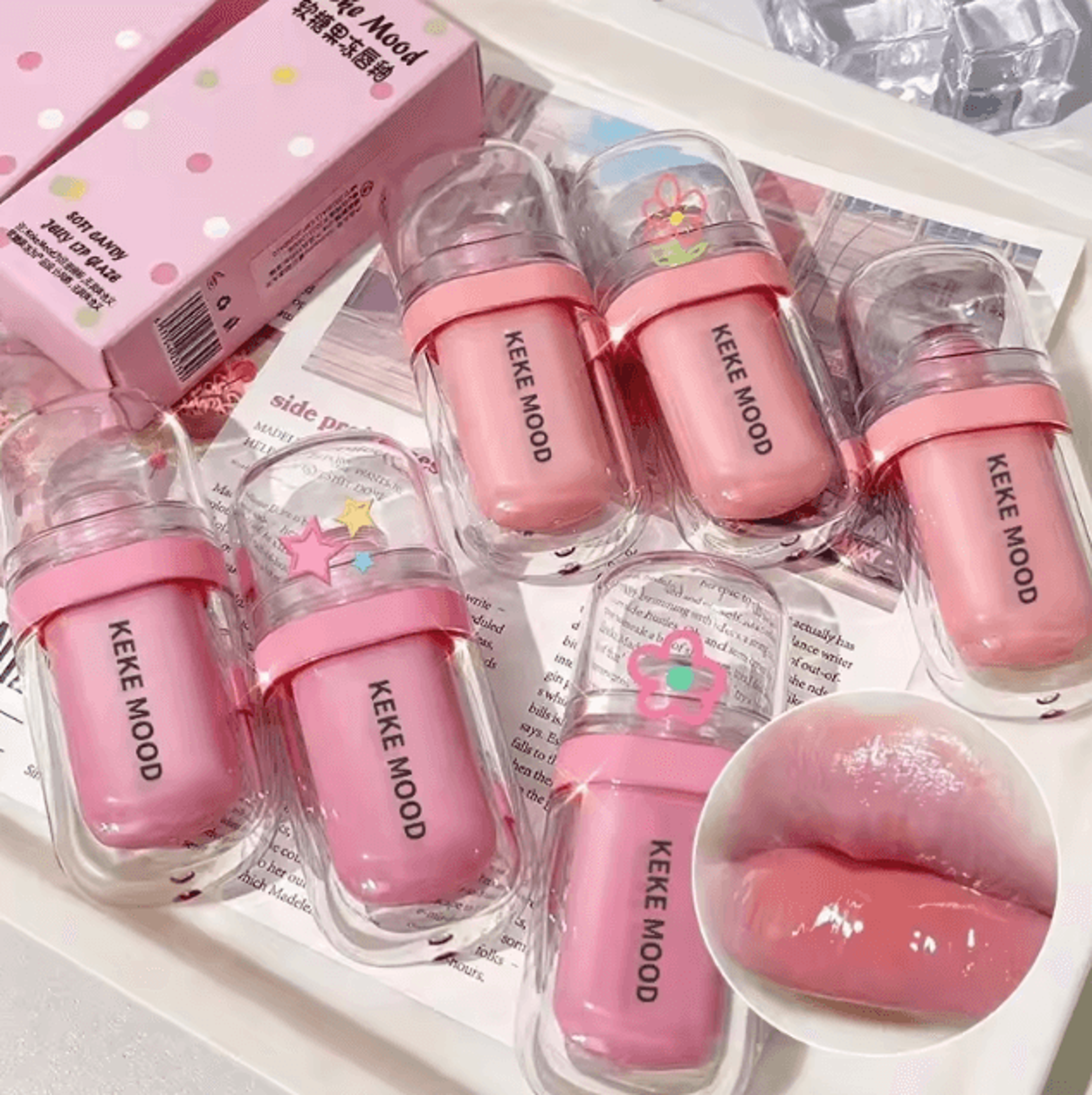 crystal jelly mirror lip gloss – moisturizing korean lip glaze with high shine finish