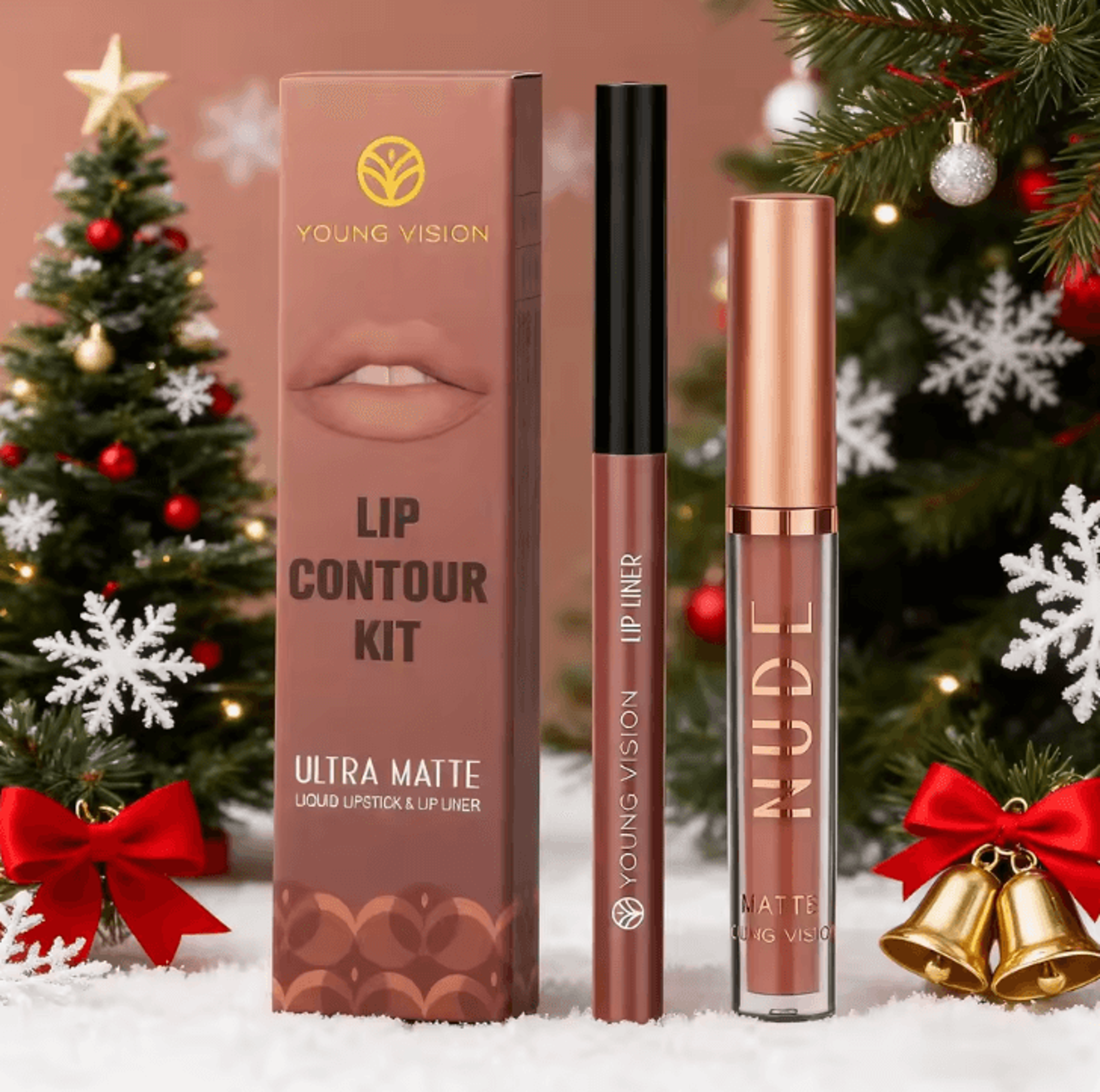 Young Vision 2Color Matte Rotatable Lip Liner Set  Waterproof LongLasting Lip Contour Pencil 0